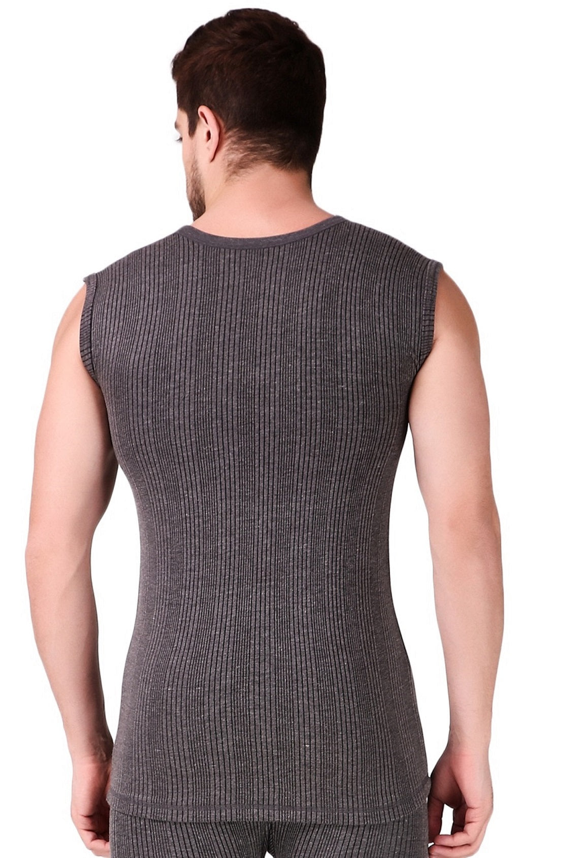 MEN'S SLEEVELESS COTTON V-NECK THERMAL TOP