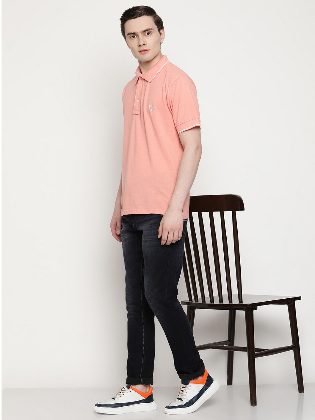 Men's Solid Cotton Regular Fit Polo T-Shirt