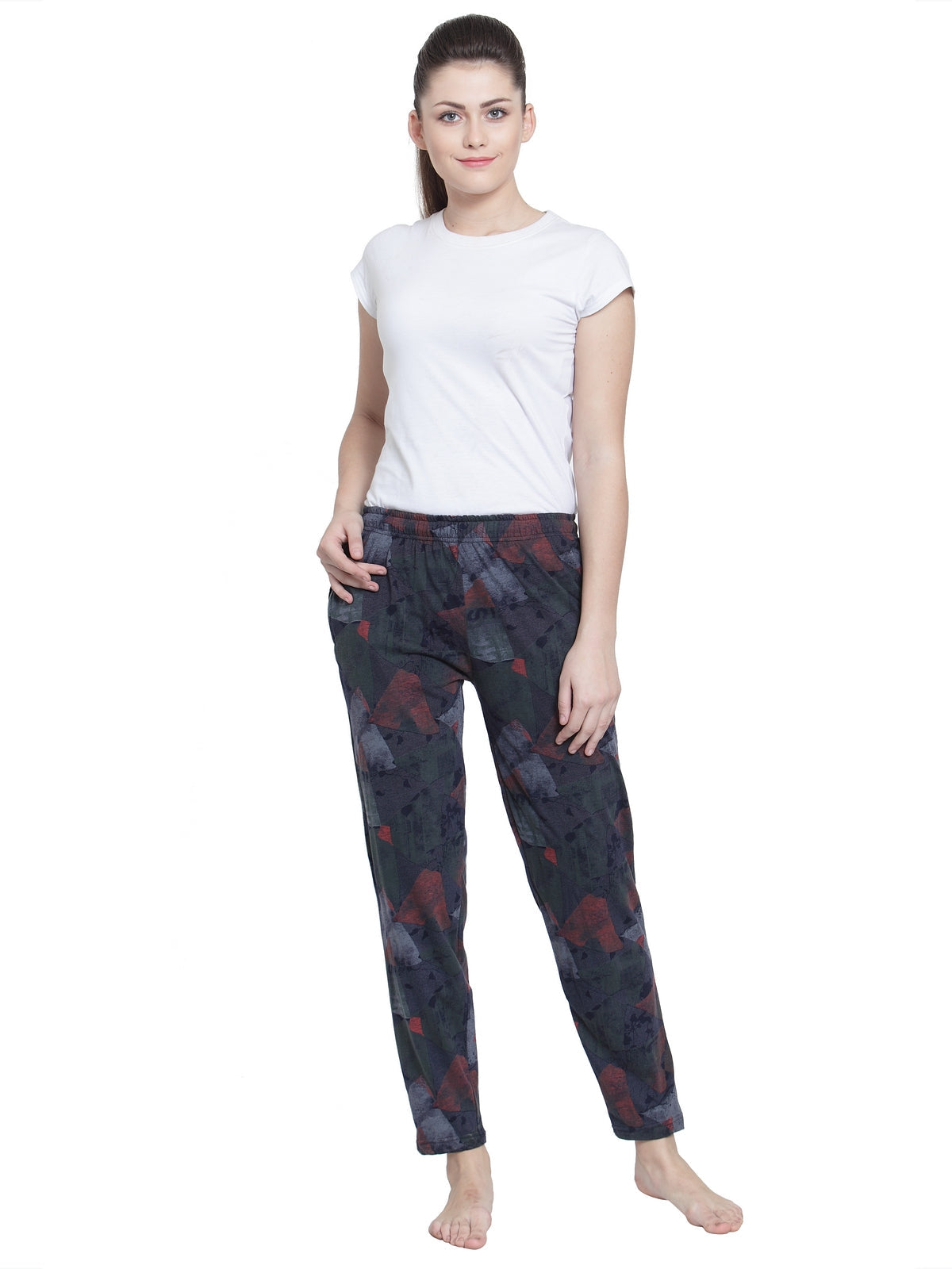 Uzarus Women's Cotton Track Pants With 2 Zippered Pockets