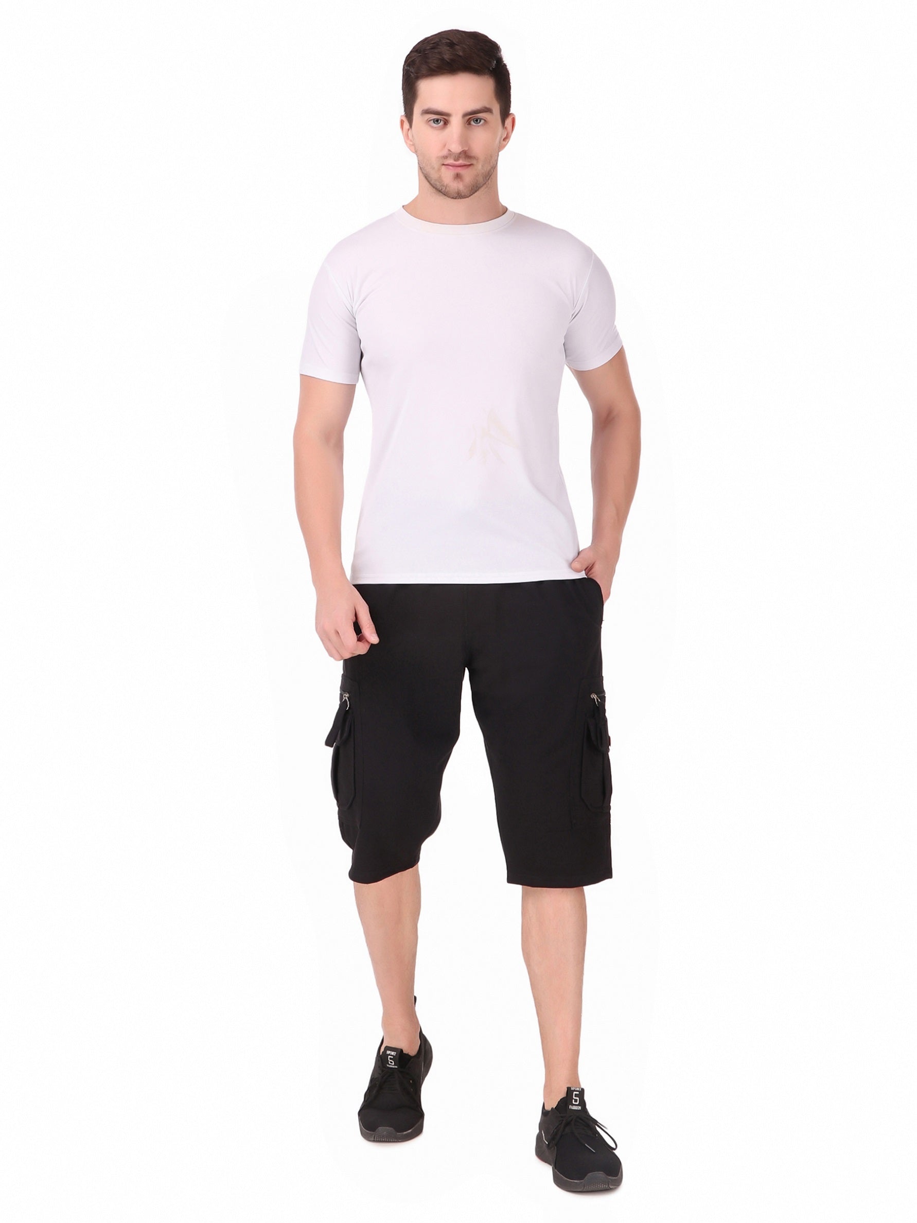 Men's Cargo Capri Shorts With 9 Pockets