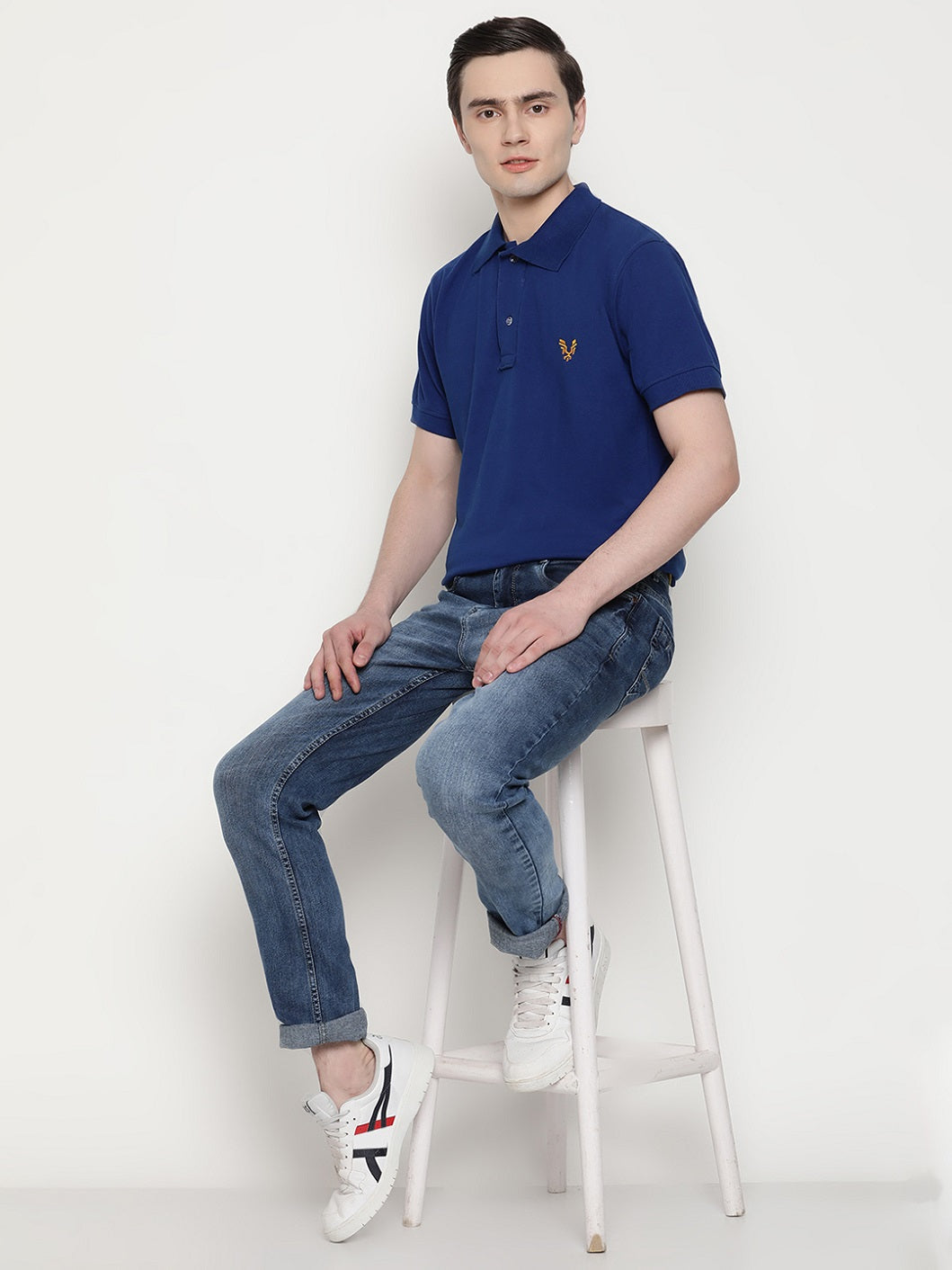 Men's Solid Cotton Regular Fit Polo T-Shirt