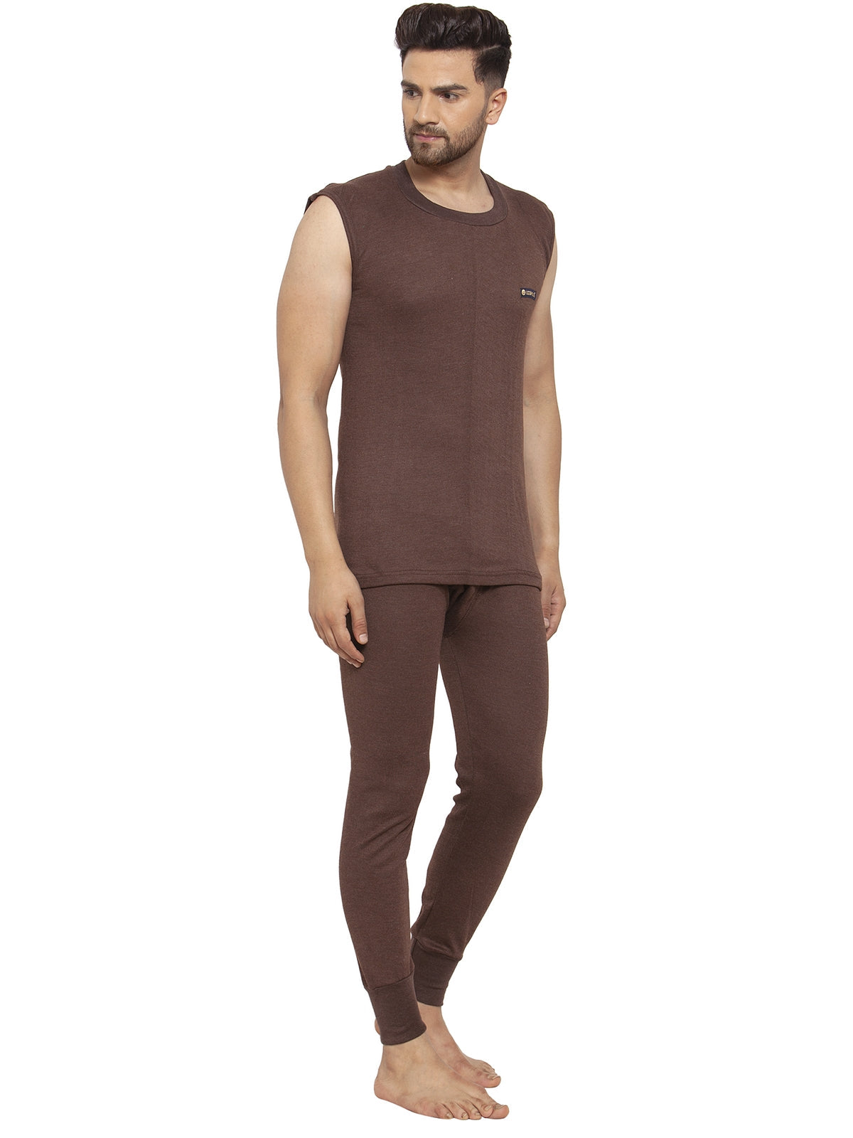 MEN'S SLEEVELESS THERMAL SET ( ROUND NECK VEST AND TROUSER)