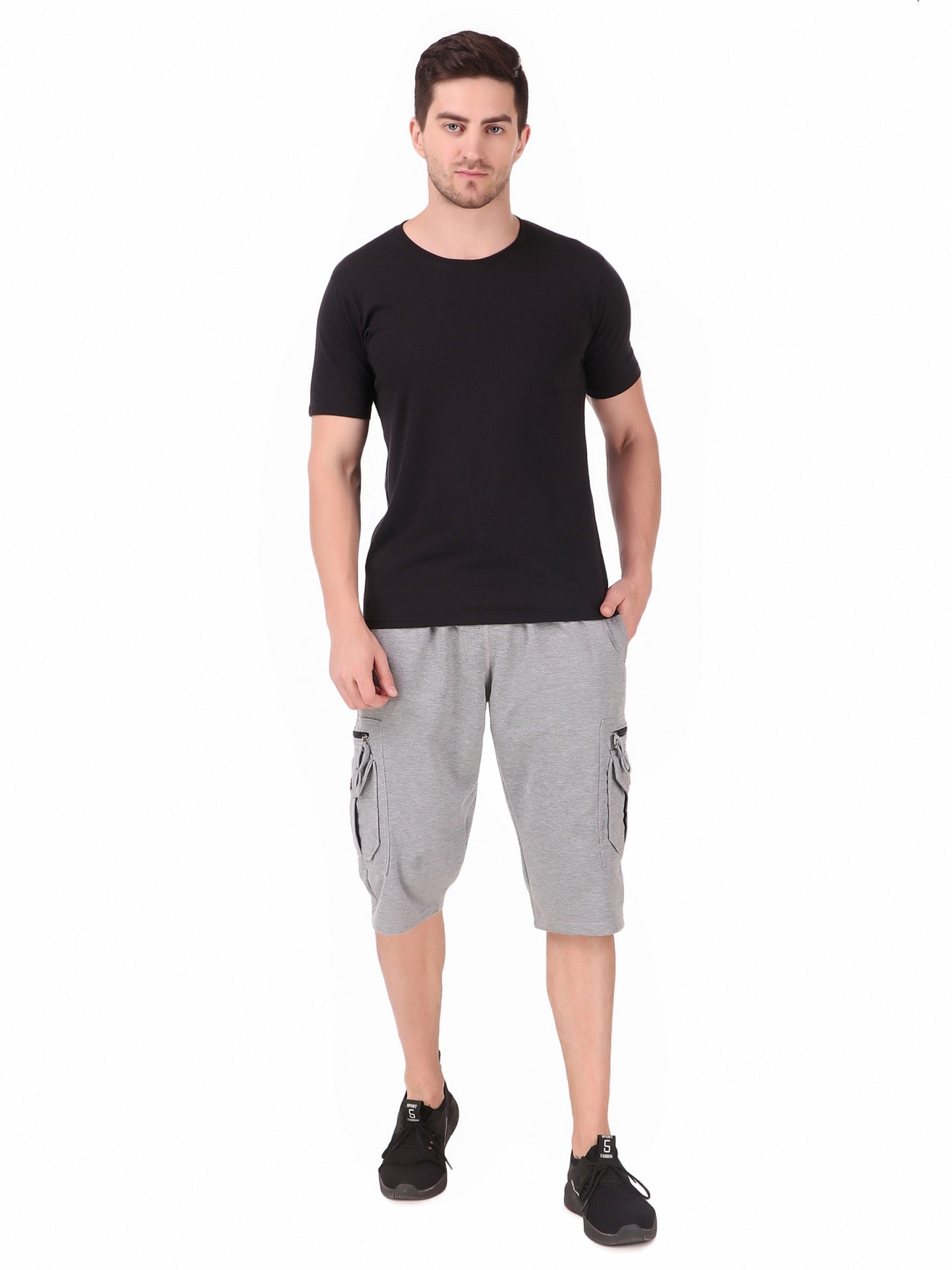 Men's Cargo Capri Shorts With 9 Pockets