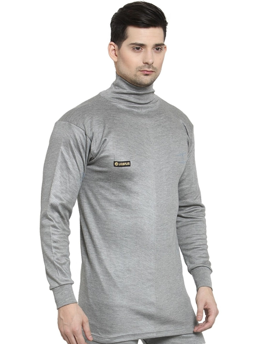 MEN'S SOLID HIGH NECK THERMAL WEAR TOP
