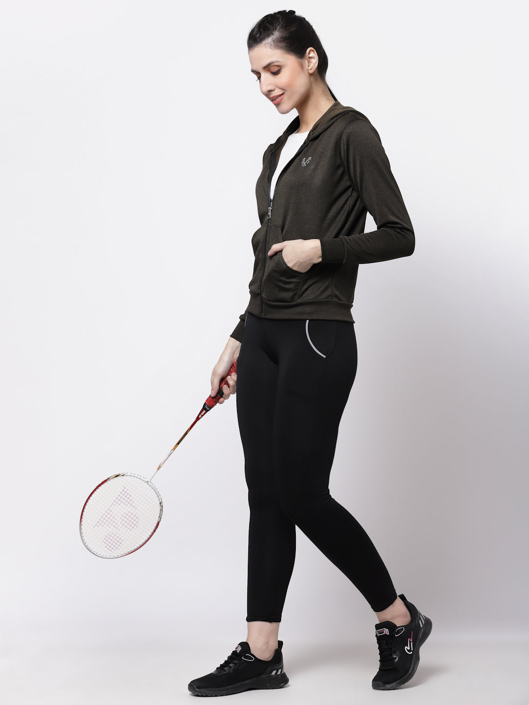 Uzarus Women's Hooded Sports Gym Training Jacket