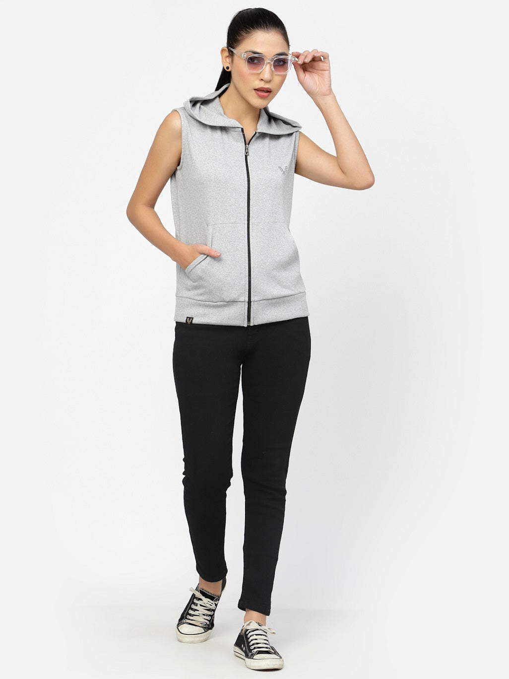 UZARUS Women's Half Sleeves Cotton Anthra Jacket with Hood