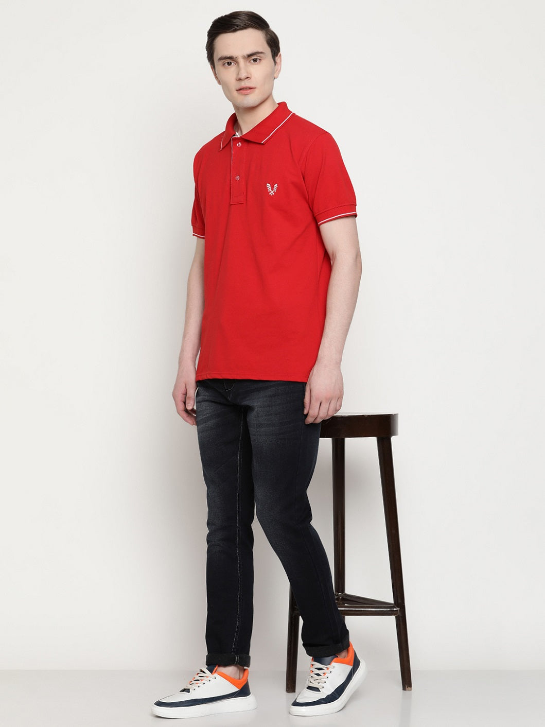 Men's Solid Cotton Regular Fit Polo T-Shirt