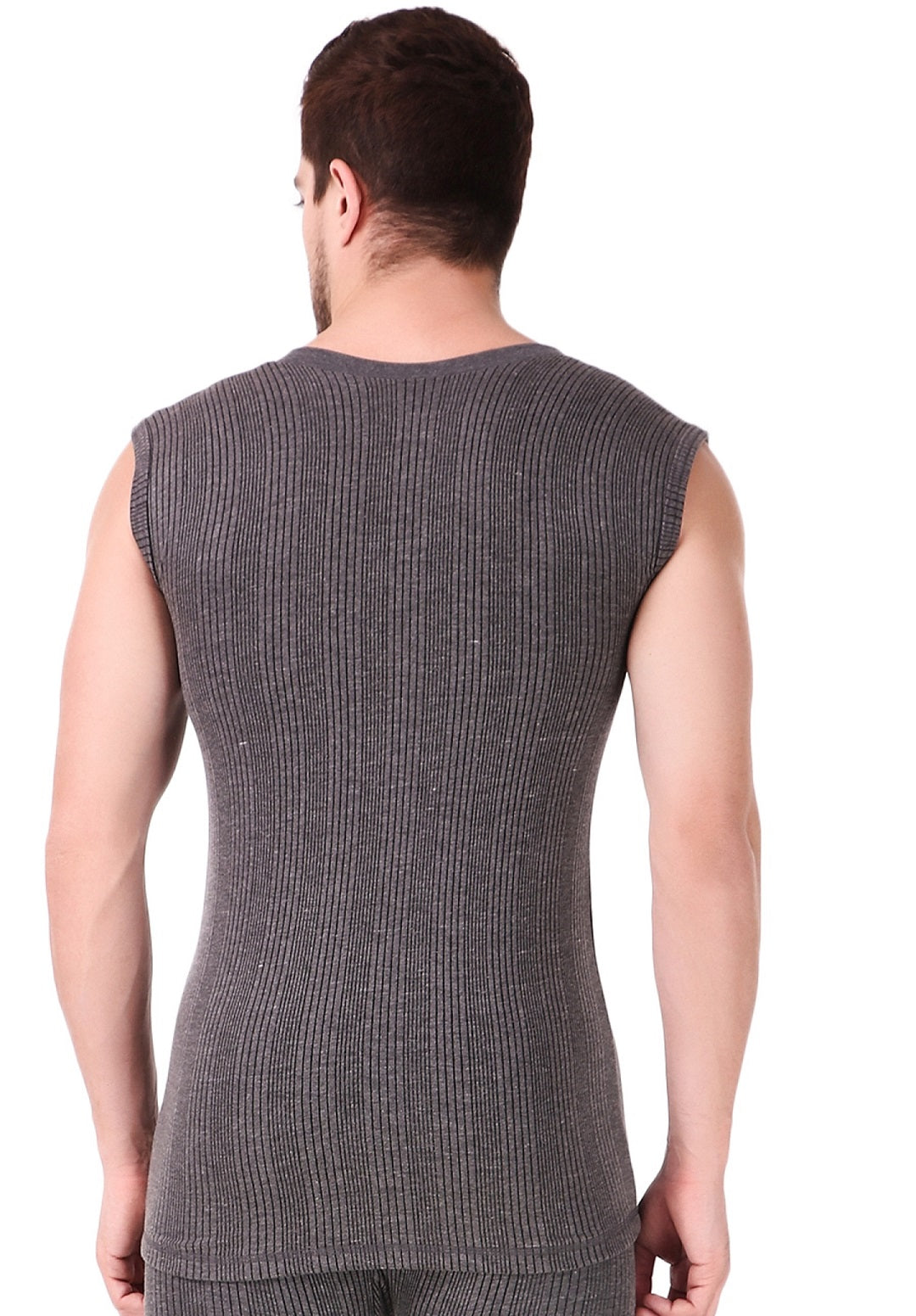 MEN'S SLEEVELESS COTTON V-NECK THERMAL TOP