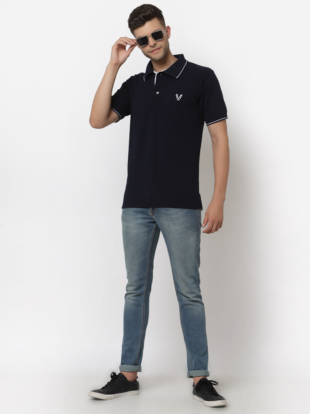 Men's Solid Cotton Regular Fit Polo T-Shirt