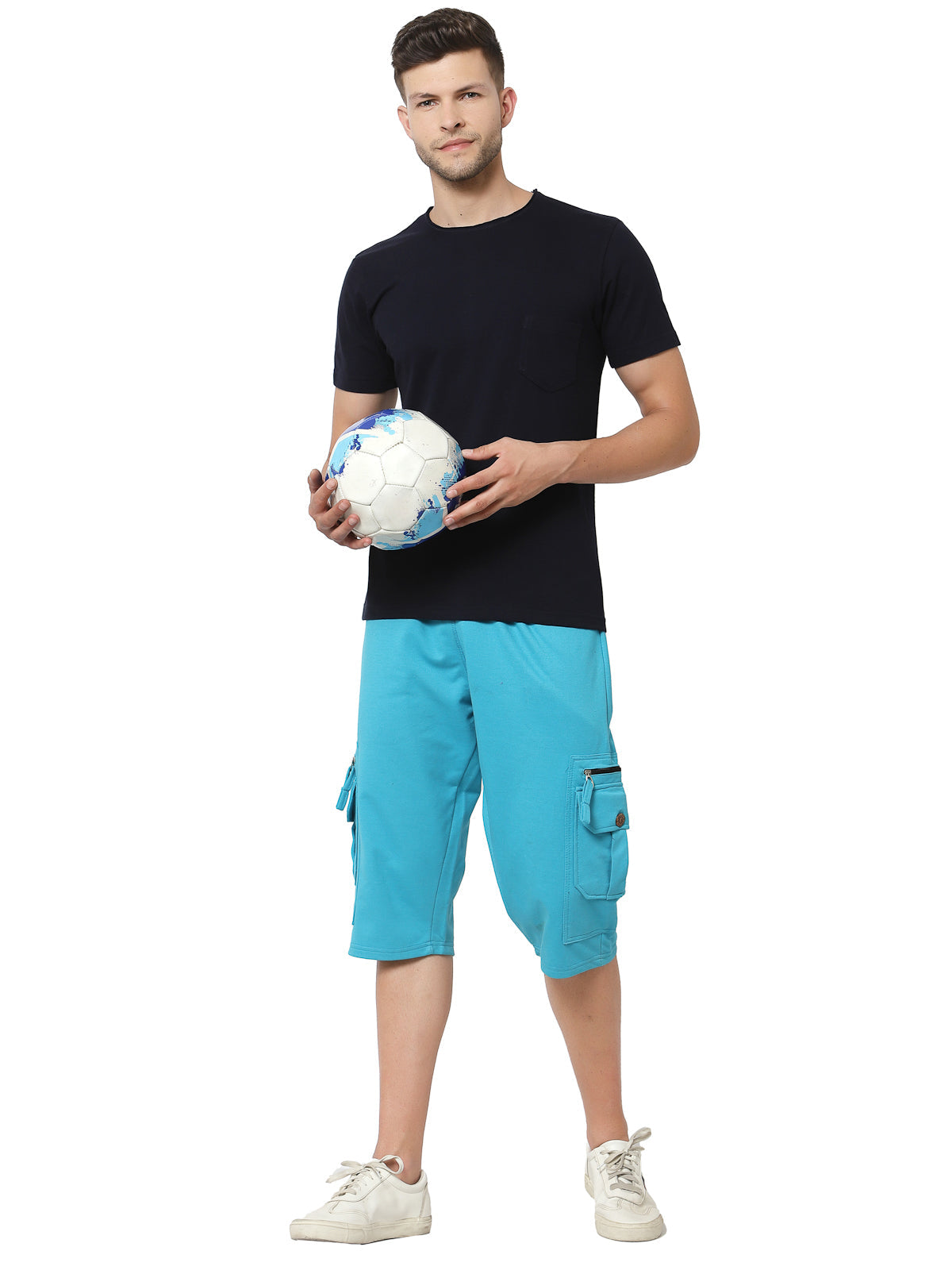 Men's Cargo Capri Shorts With 9 Pockets