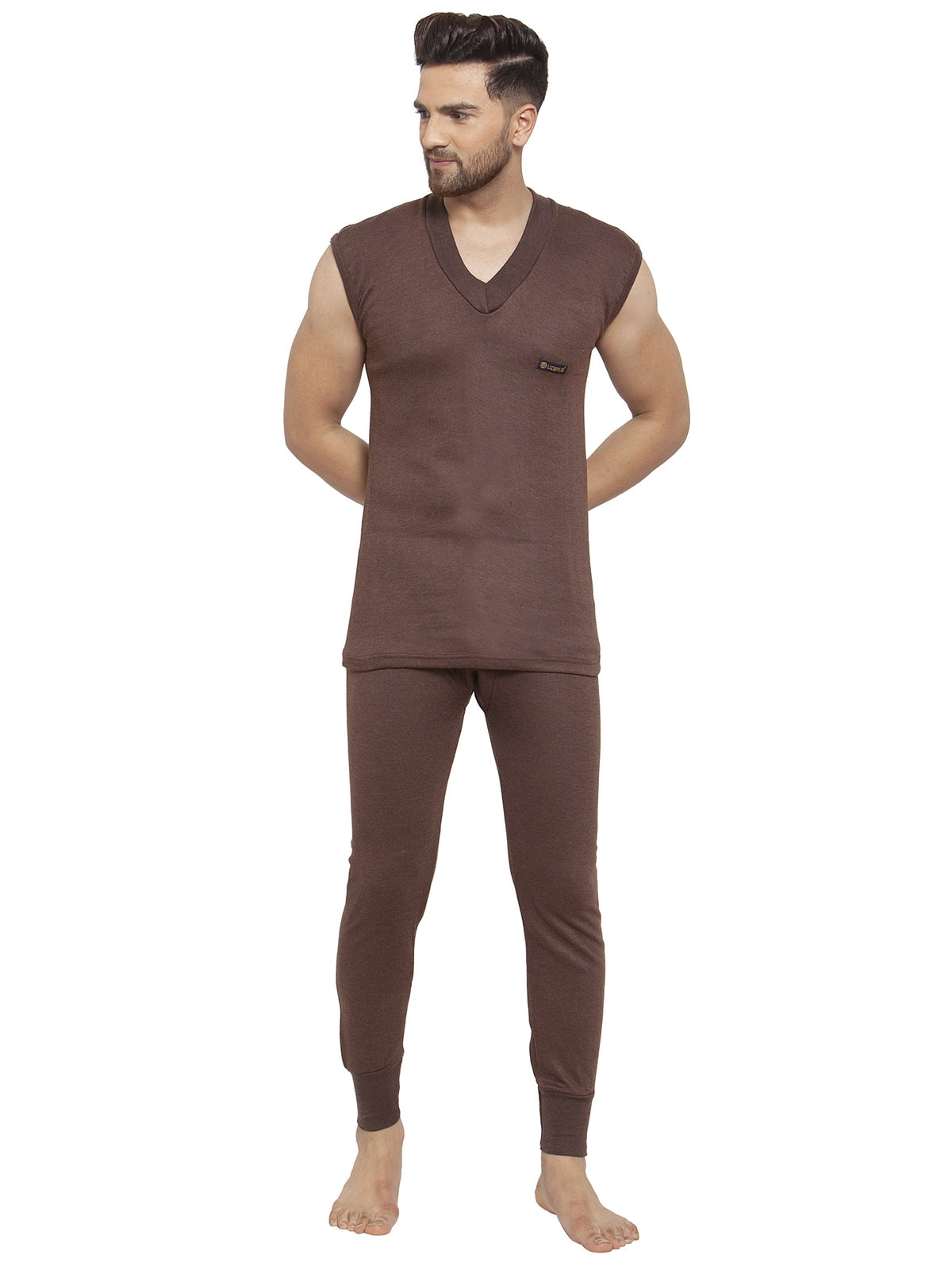 MEN'S SLEEVELESS THERMAL SET ( V NECK VEST AND TROUSER)