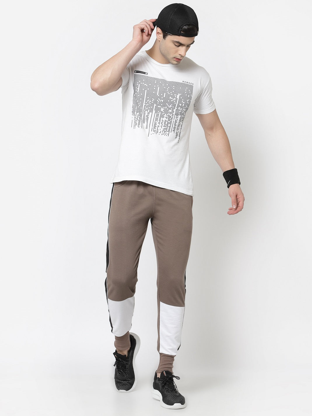 UZARUS Men's Cotton Regular fit Joggers Track Pants with 2 Zippered Pockets