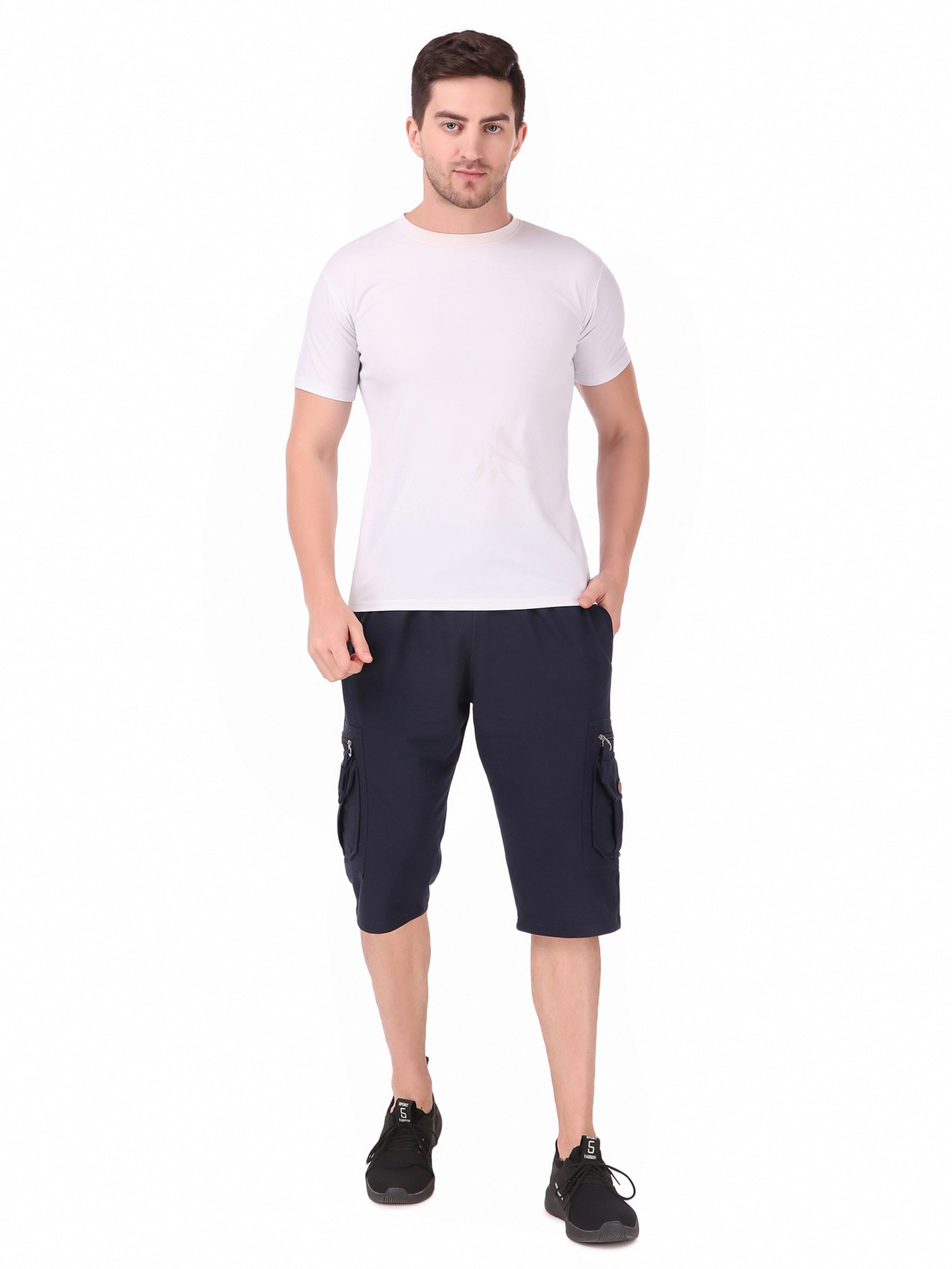 Men's Cargo Capri Shorts With 9 Pockets