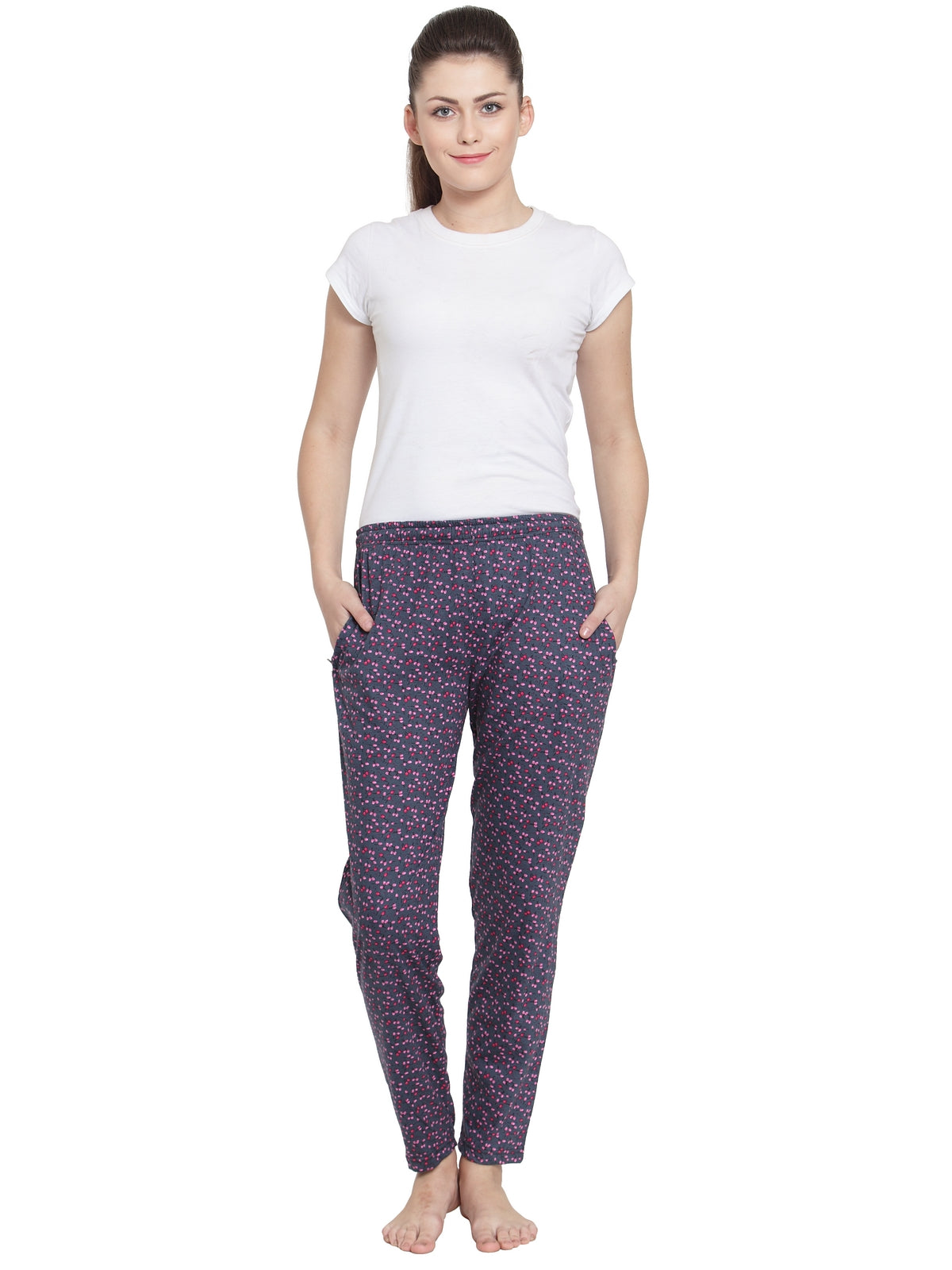 Uzarus Women's Cotton Track Pants With 2 Zippered Pockets