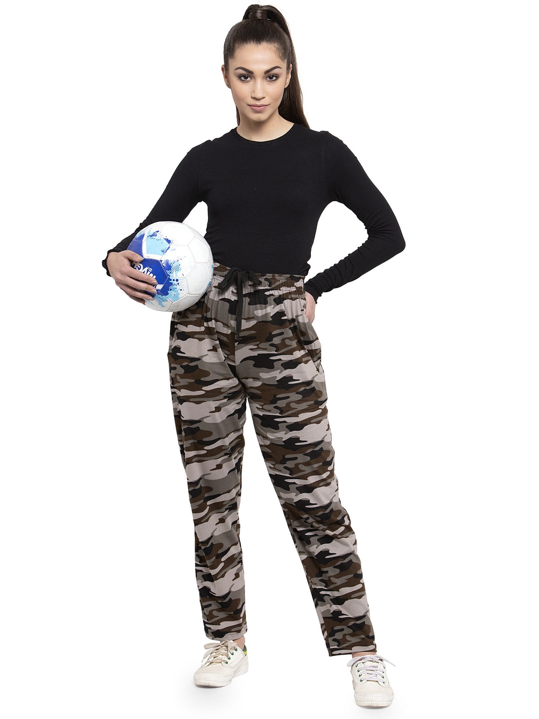 Uzarus Women's Cotton Track Pants With 2 Zippered Pockets