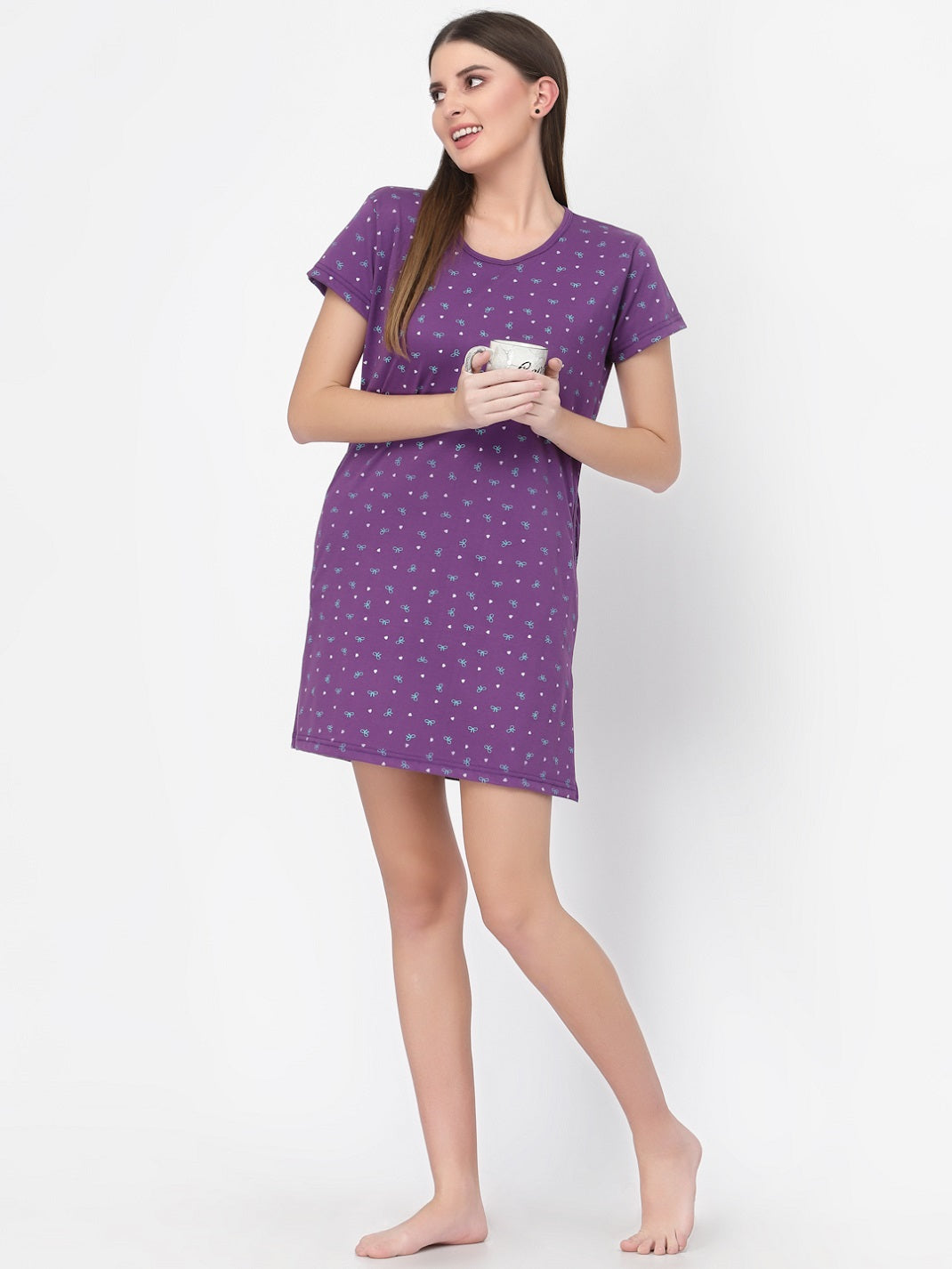 Uzarus Women's Cotton Long Top with 2 pockets