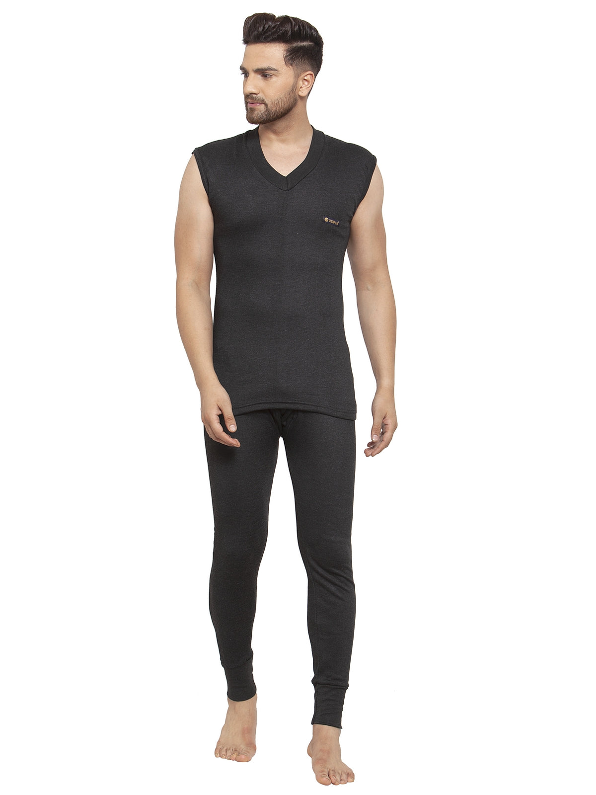 MEN'S SLEEVELESS THERMAL SET ( V NECK VEST AND TROUSER)