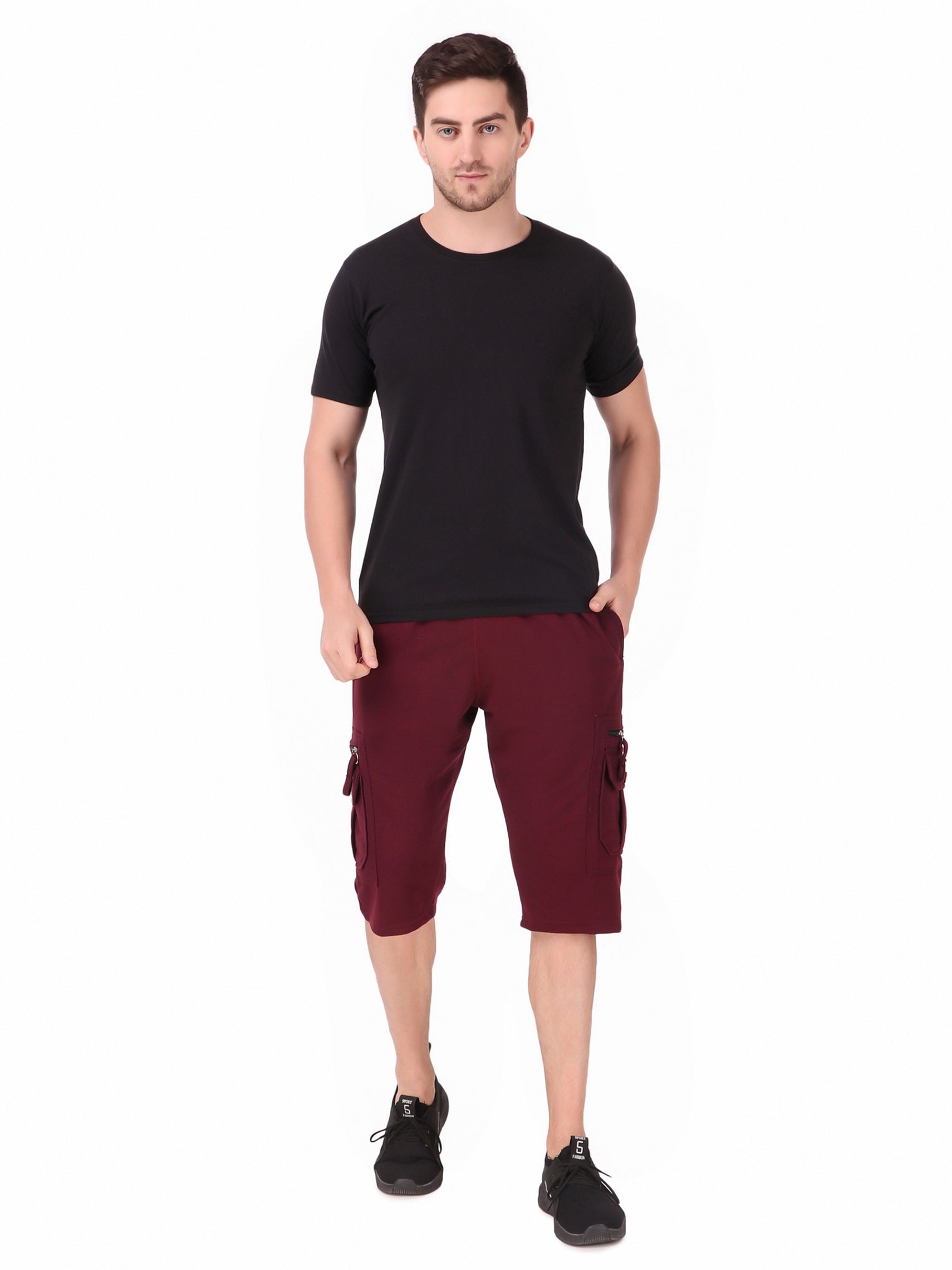 Men's Cargo Capri Shorts With 9 Pockets