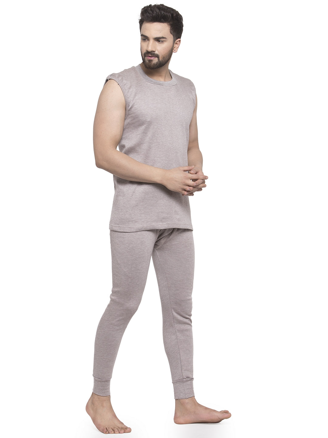 MEN'S SLEEVELESS THERMAL SET ( ROUND NECK VEST AND TROUSER)