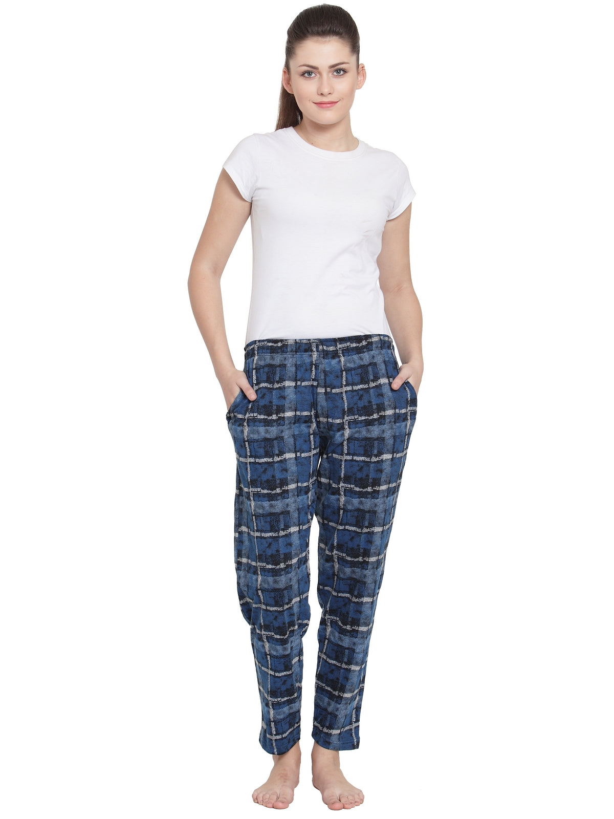 Uzarus Women's Cotton Track Pants With 2 Zippered Pockets