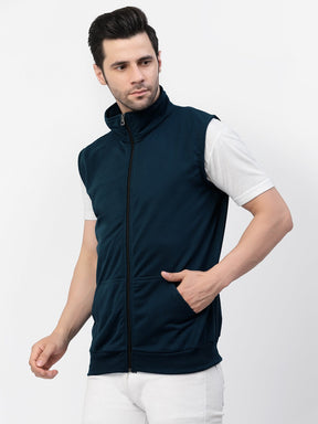 Men's Sleeveless Regular Solid Jacket