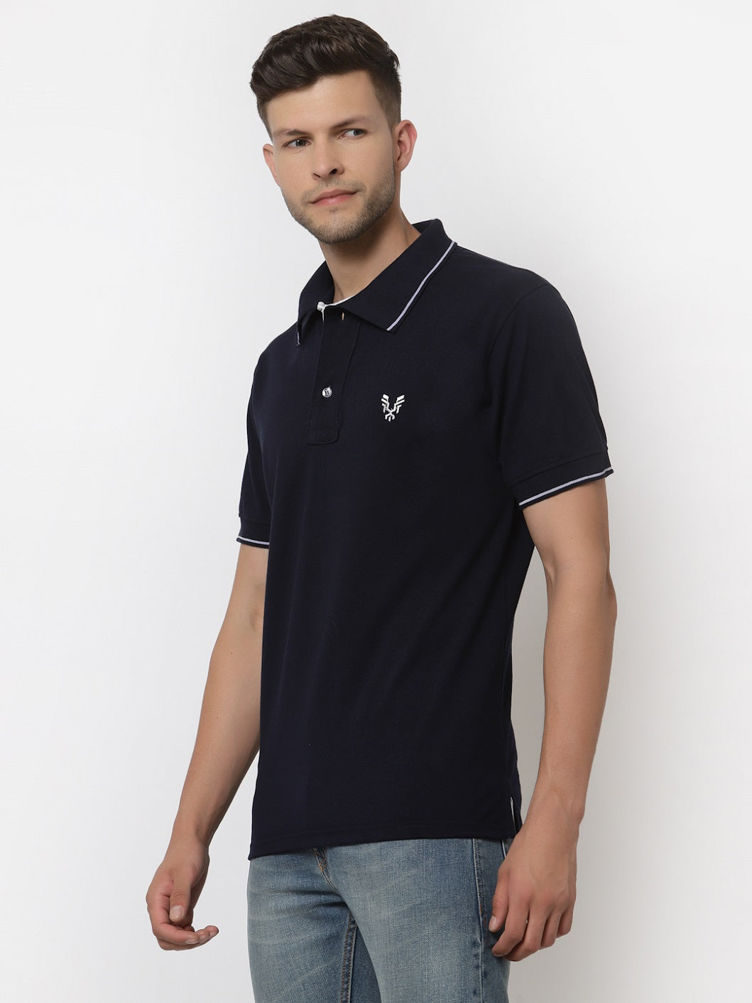 Men's Solid Cotton Regular Fit Polo T-Shirt