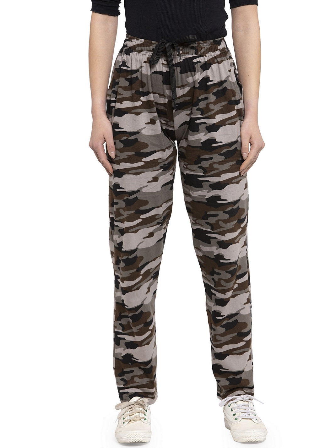 Uzarus Women's Cotton Track Pants With 2 Zippered Pockets