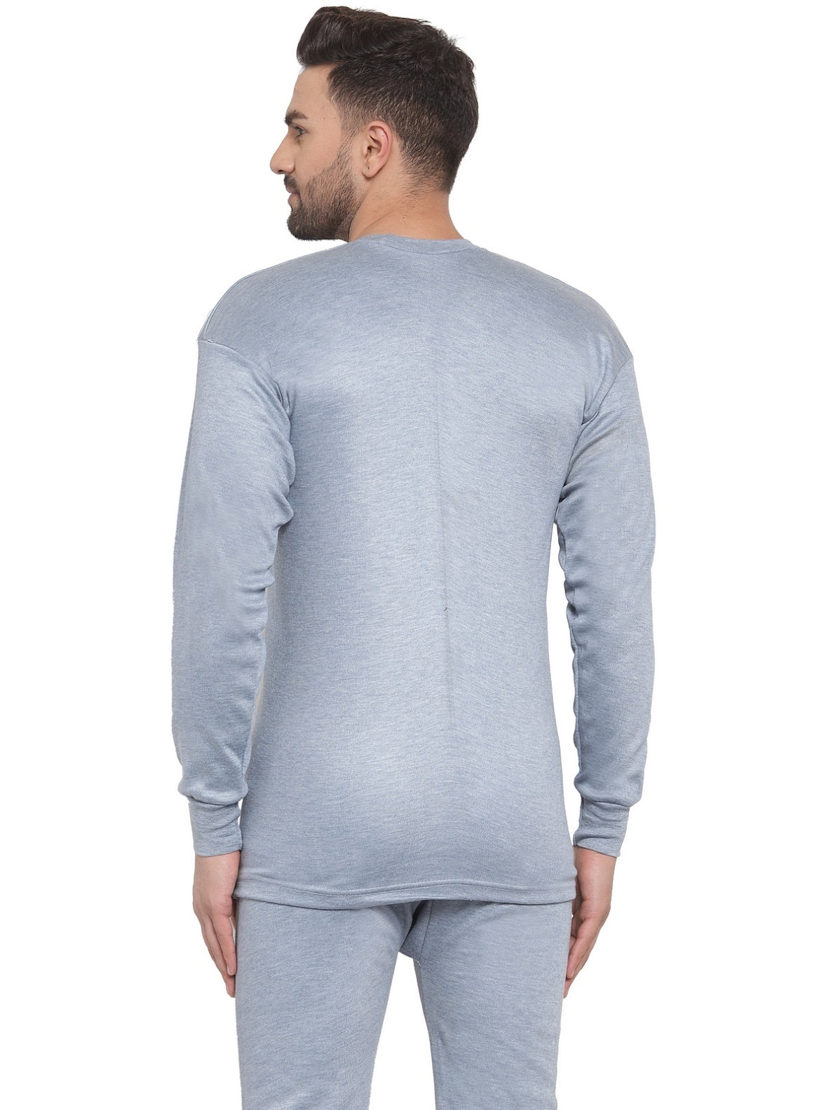 MEN'S SOLID ROUND NECK THERMAL TOP