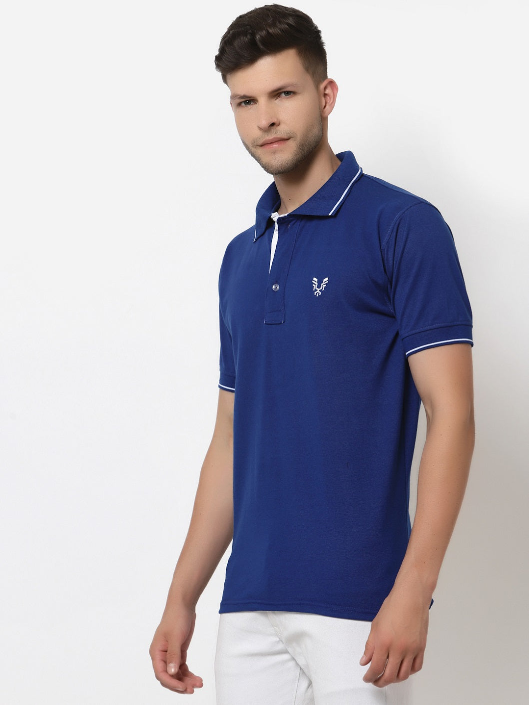 Men's Solid Cotton Regular Fit Polo T-Shirt