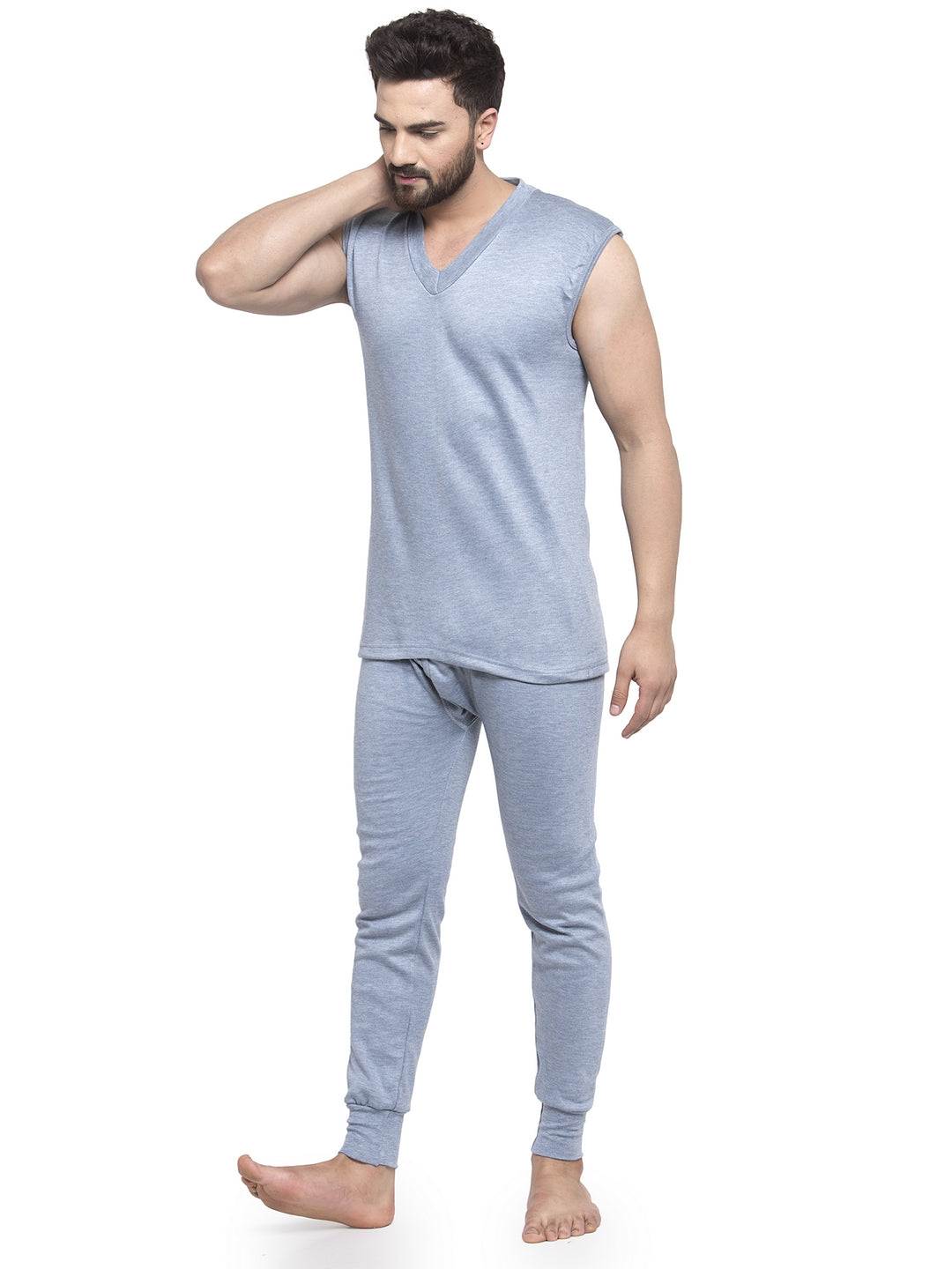 MEN'S SLEEVELESS THERMAL SET ( V NECK VEST AND TROUSER)