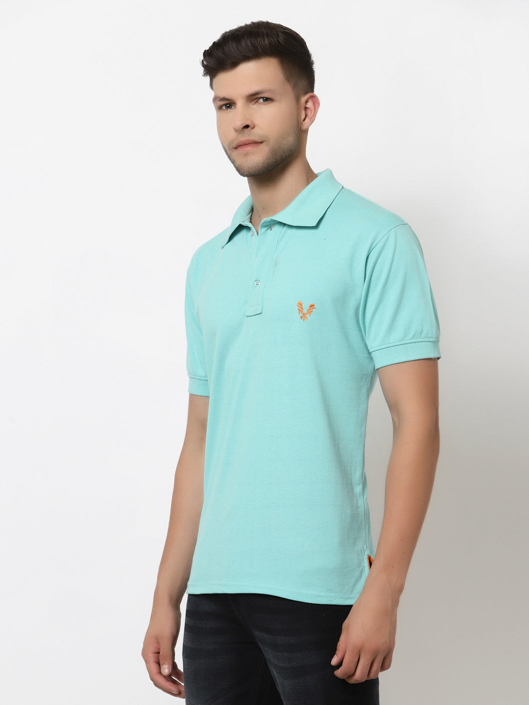 Men's Solid Cotton Regular Fit Polo T-Shirt