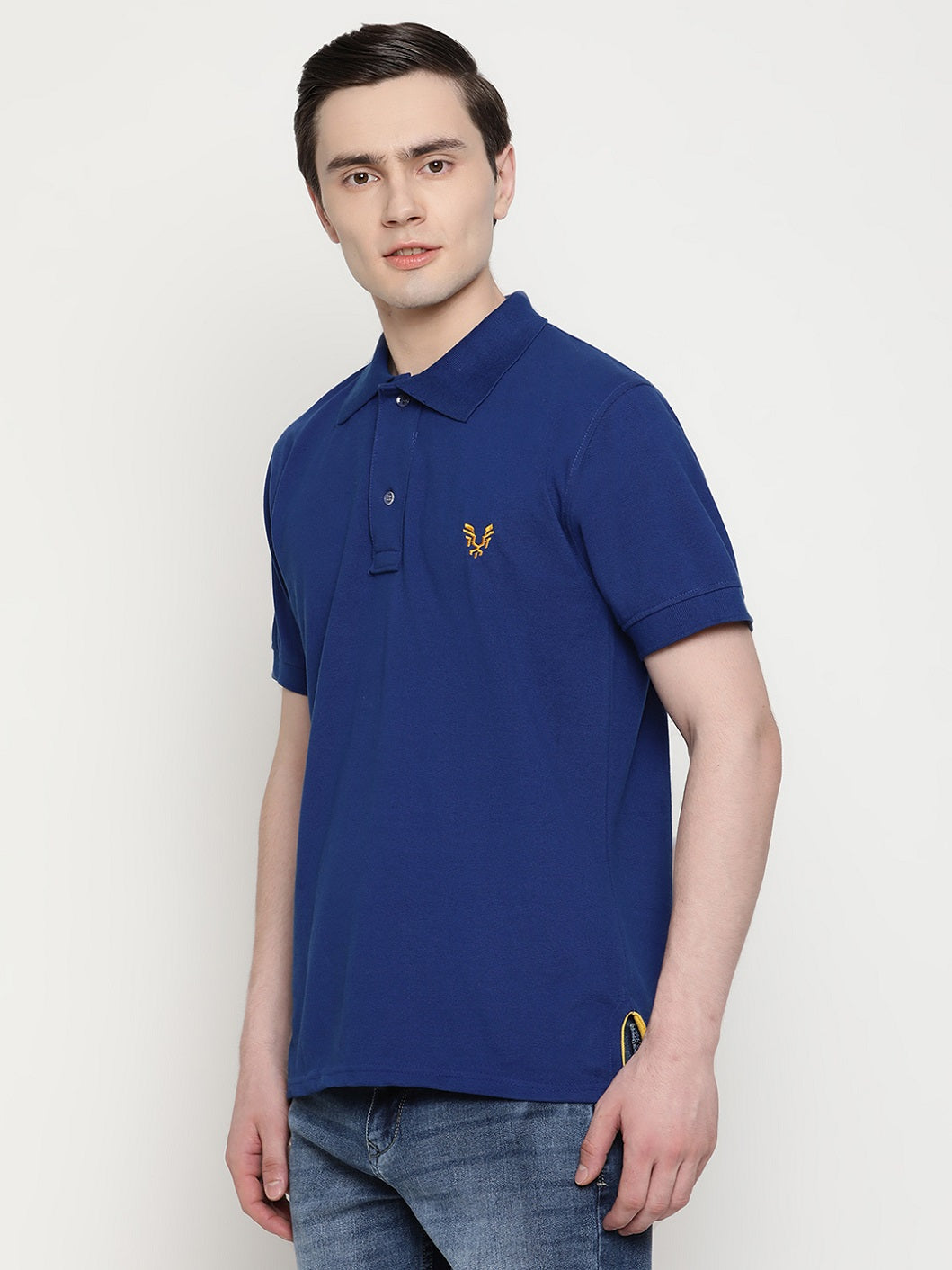 Men's Solid Cotton Regular Fit Polo T-Shirt