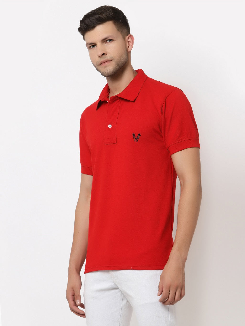 Men's Solid Cotton Regular Fit Polo T-Shirt