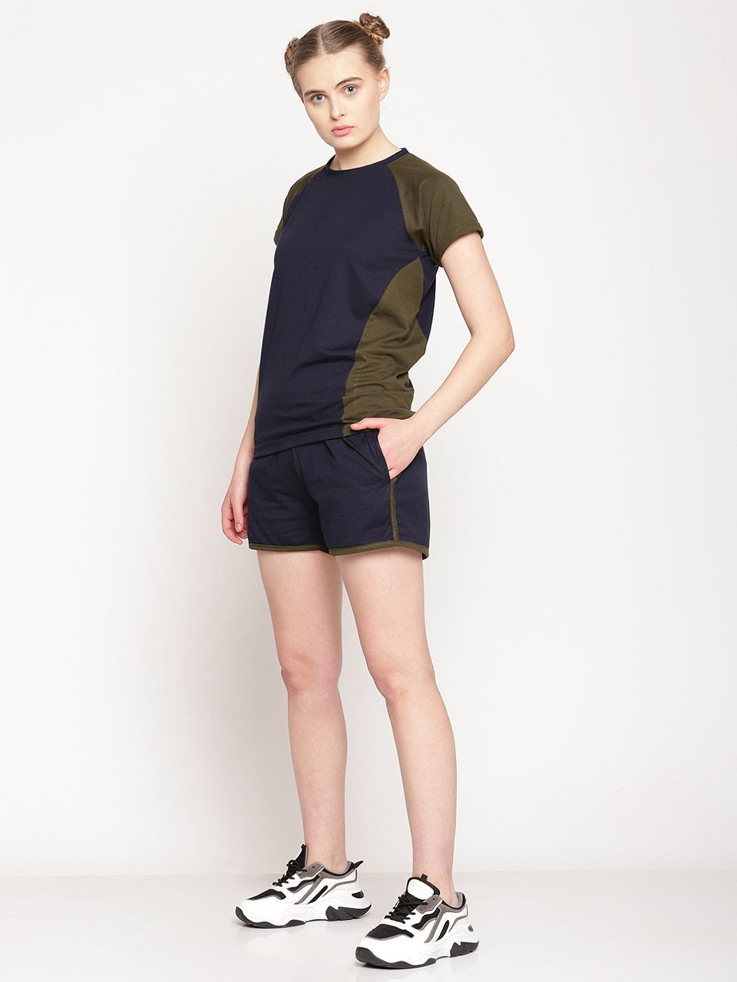 UZARUS Women's Cotton Set of Top and Shorts