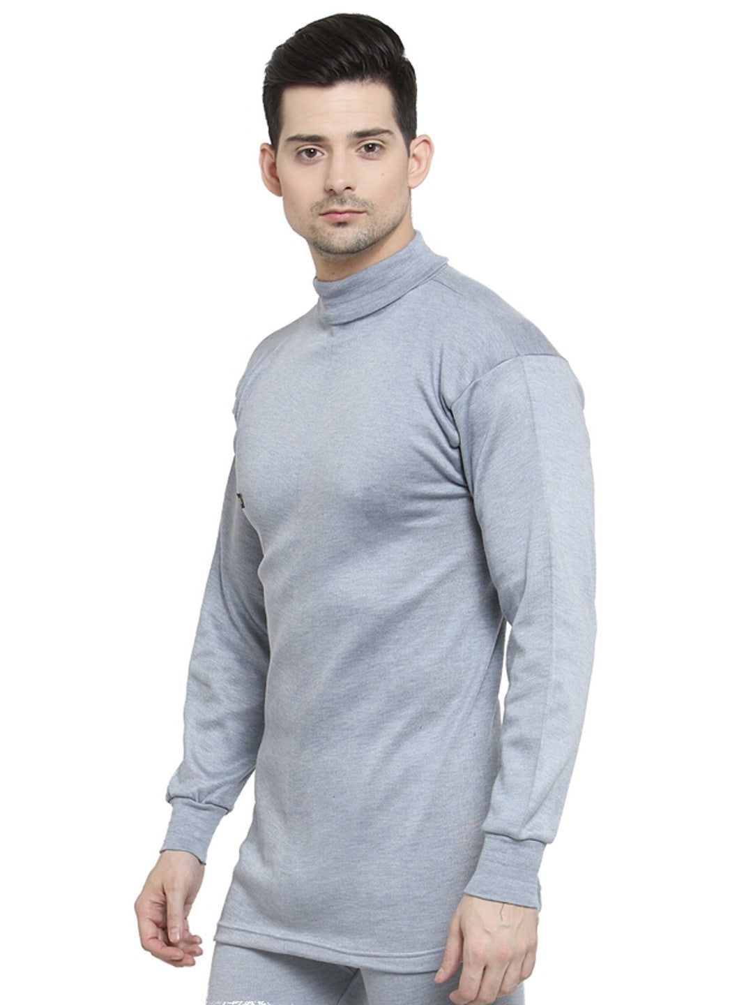 MEN'S SOLID HIGH NECK THERMAL WEAR TOP