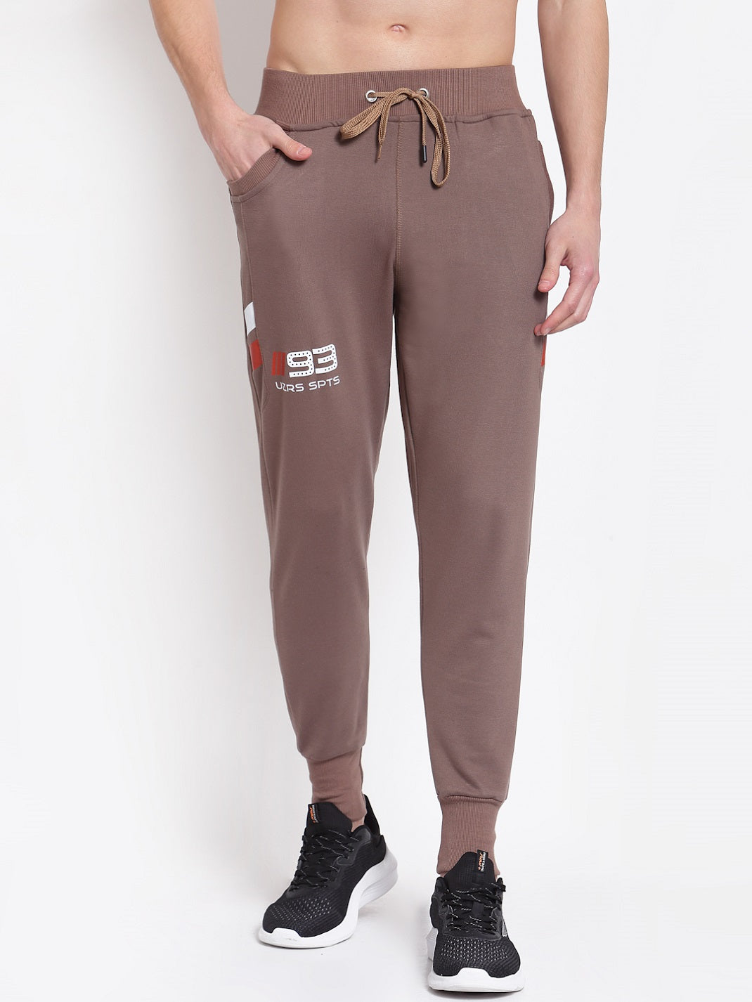 UZARUS Men's Cotton Joggers 2 Zippered Pockets