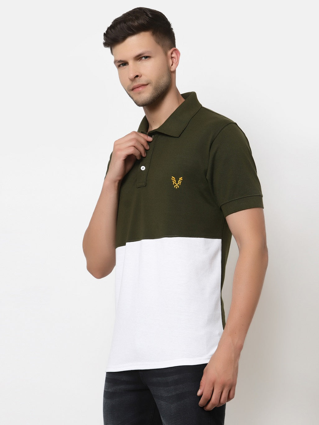Men's Solid Cotton Regular Fit Polo T-Shirt