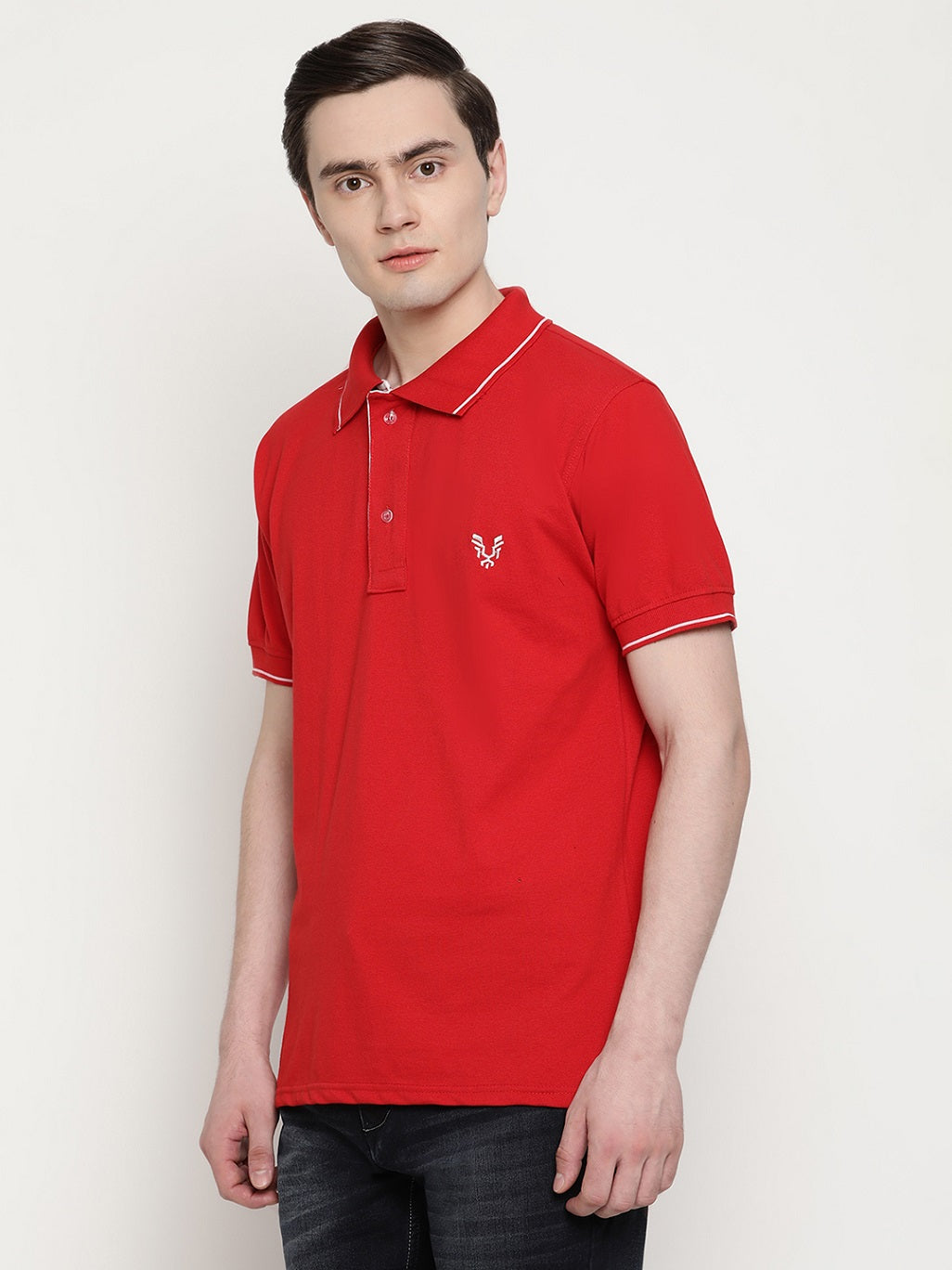 Men's Solid Cotton Regular Fit Polo T-Shirt