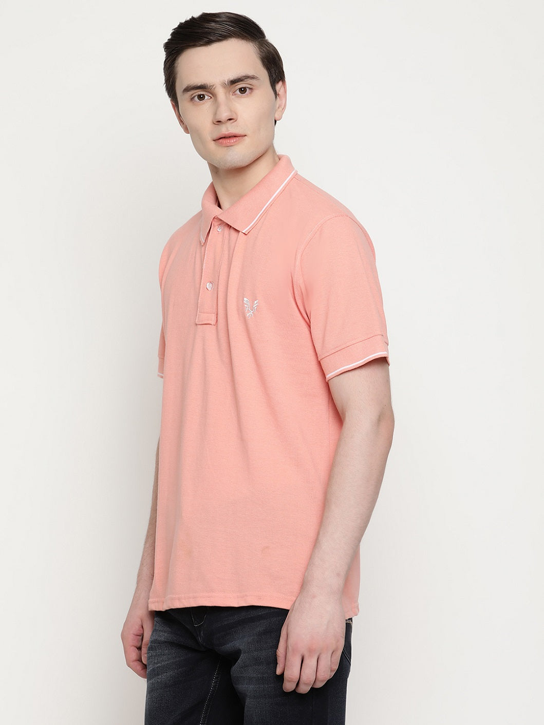 Men's Solid Cotton Regular Fit Polo T-Shirt