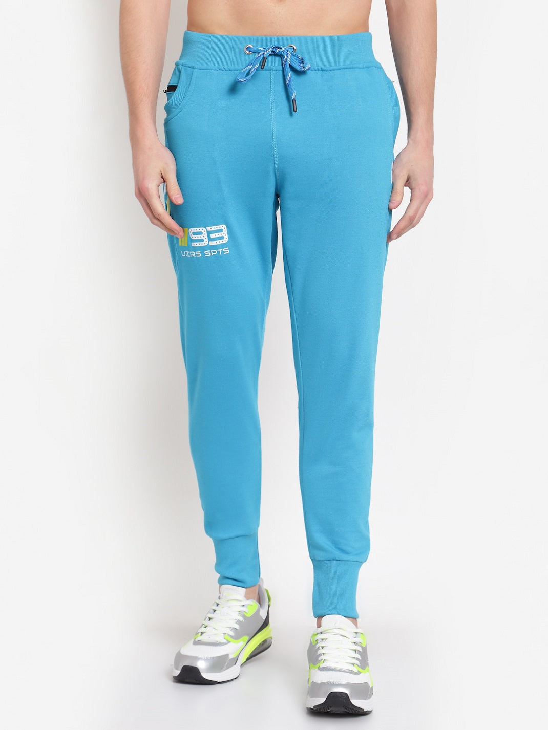 UZARUS Men's Cotton Joggers 2 Zippered Pockets