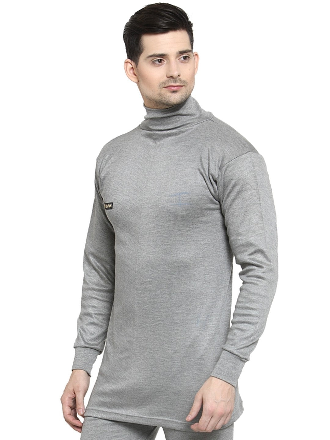 MEN'S SOLID HIGH NECK THERMAL WEAR TOP