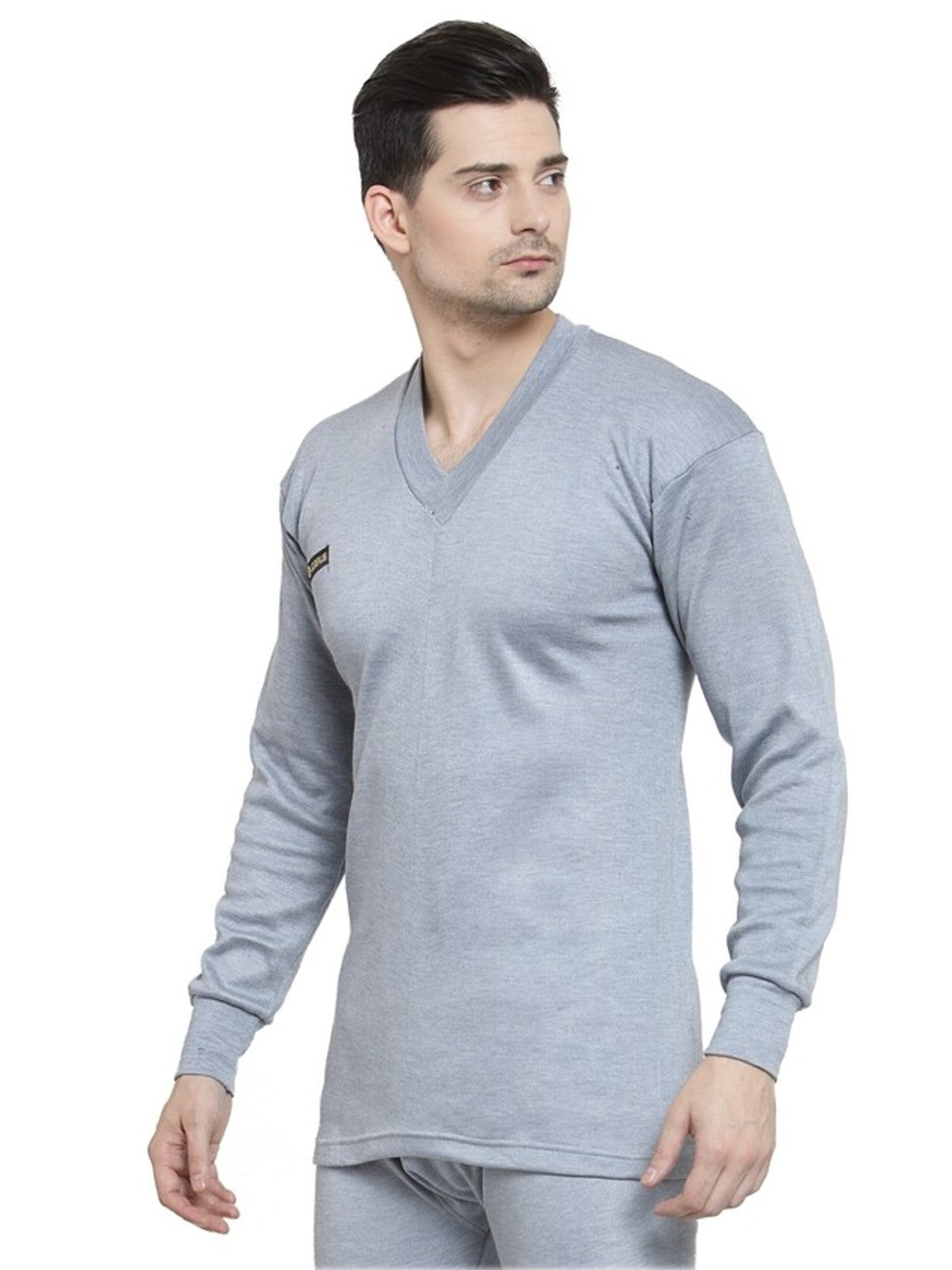 MEN'S SOLID V-NECK THERMAL TOP