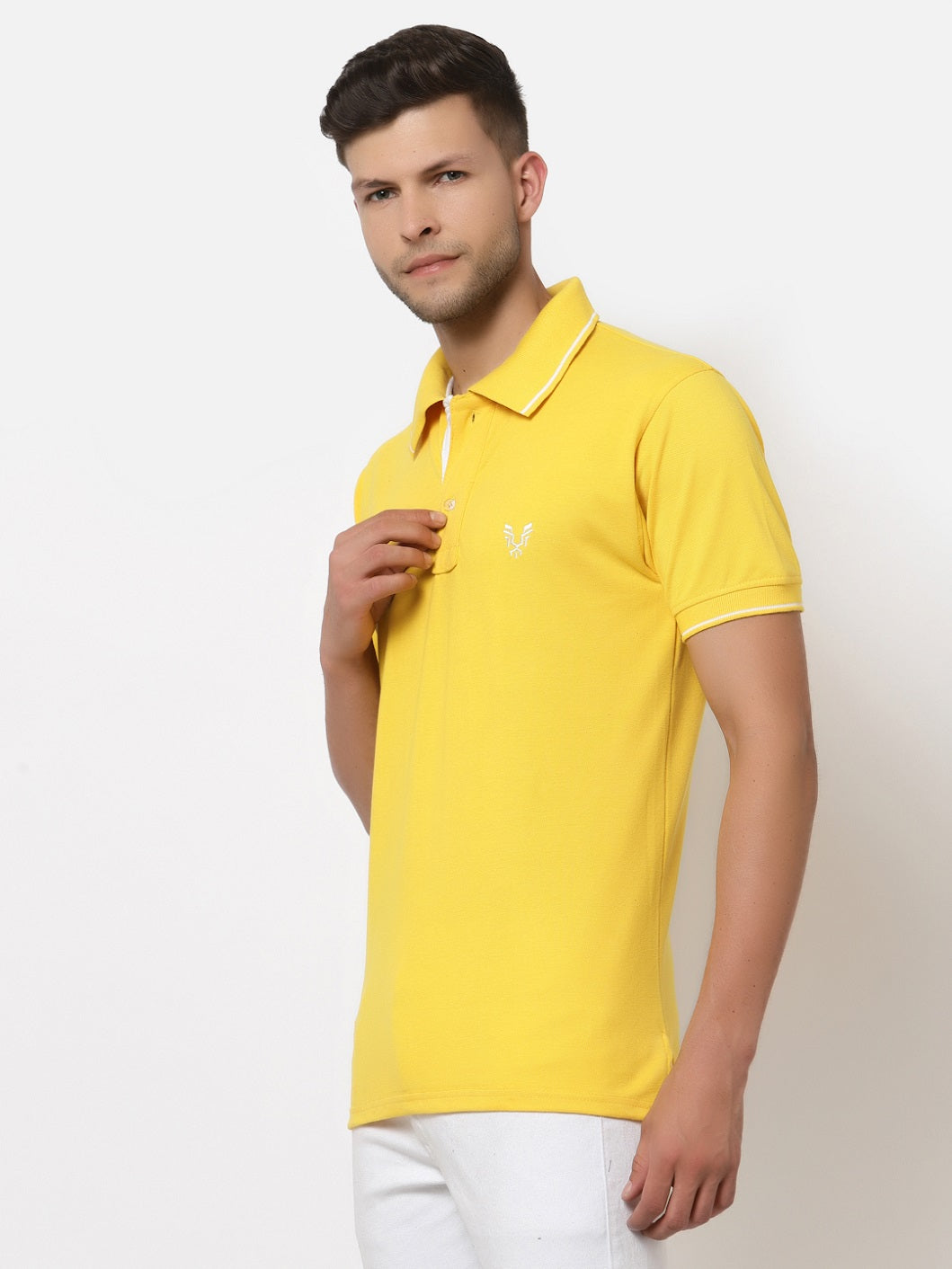 Men's Solid Cotton Regular Fit Polo T-Shirt