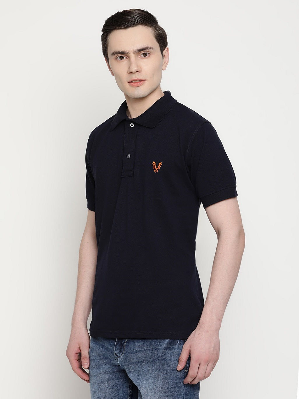 Men's Solid Cotton Regular Fit Polo T-Shirt