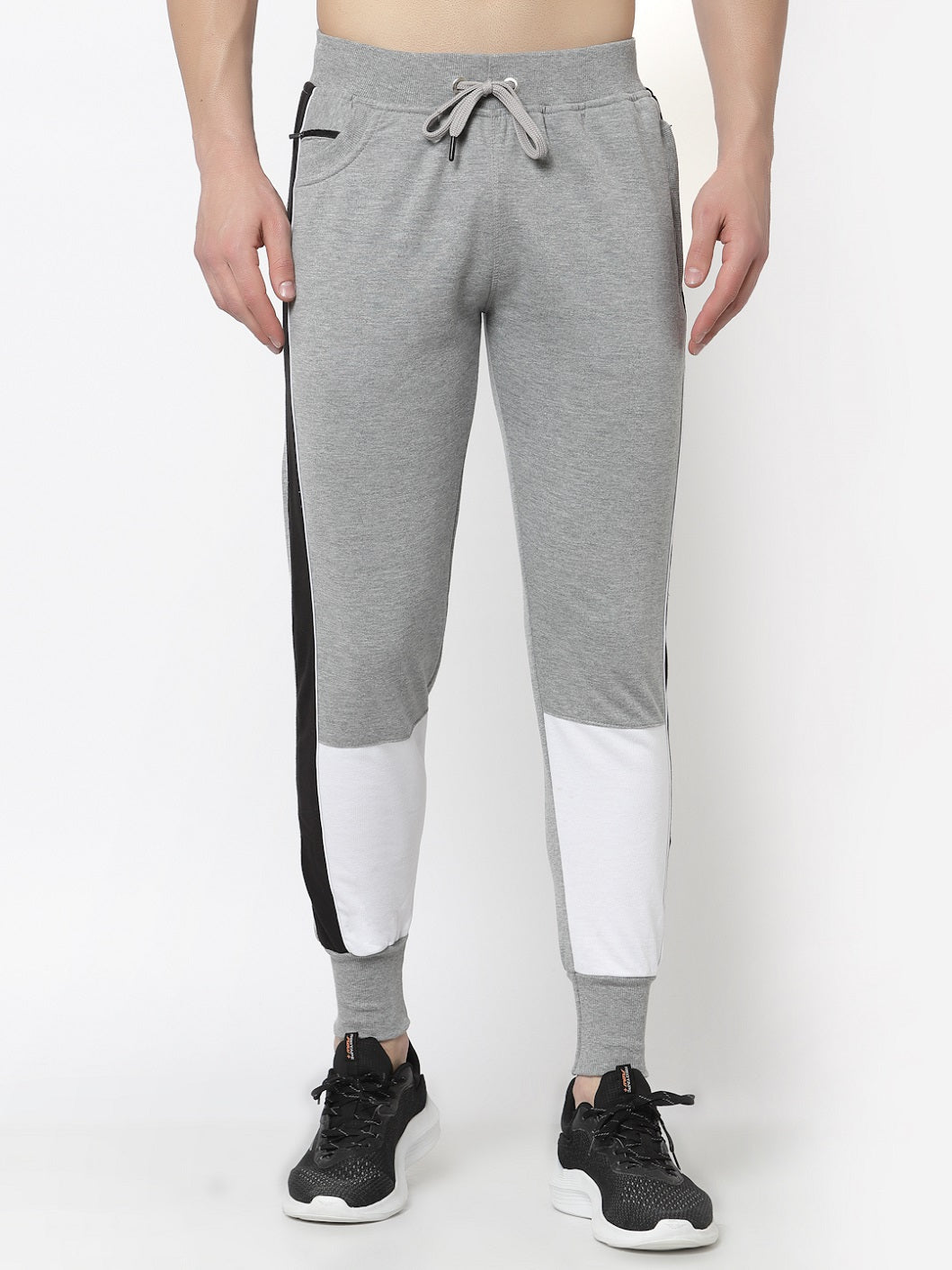 UZARUS Men's Cotton Regular fit Joggers Track Pants with 2 Zippered Pockets