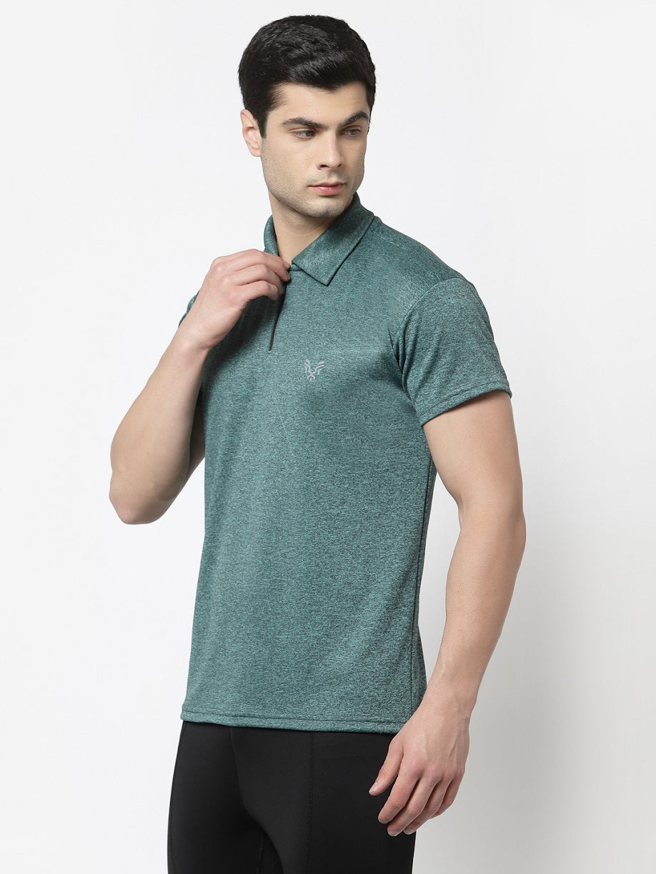 UZARUS Men's Dry Fit Sports Gym Polo T-Shirt