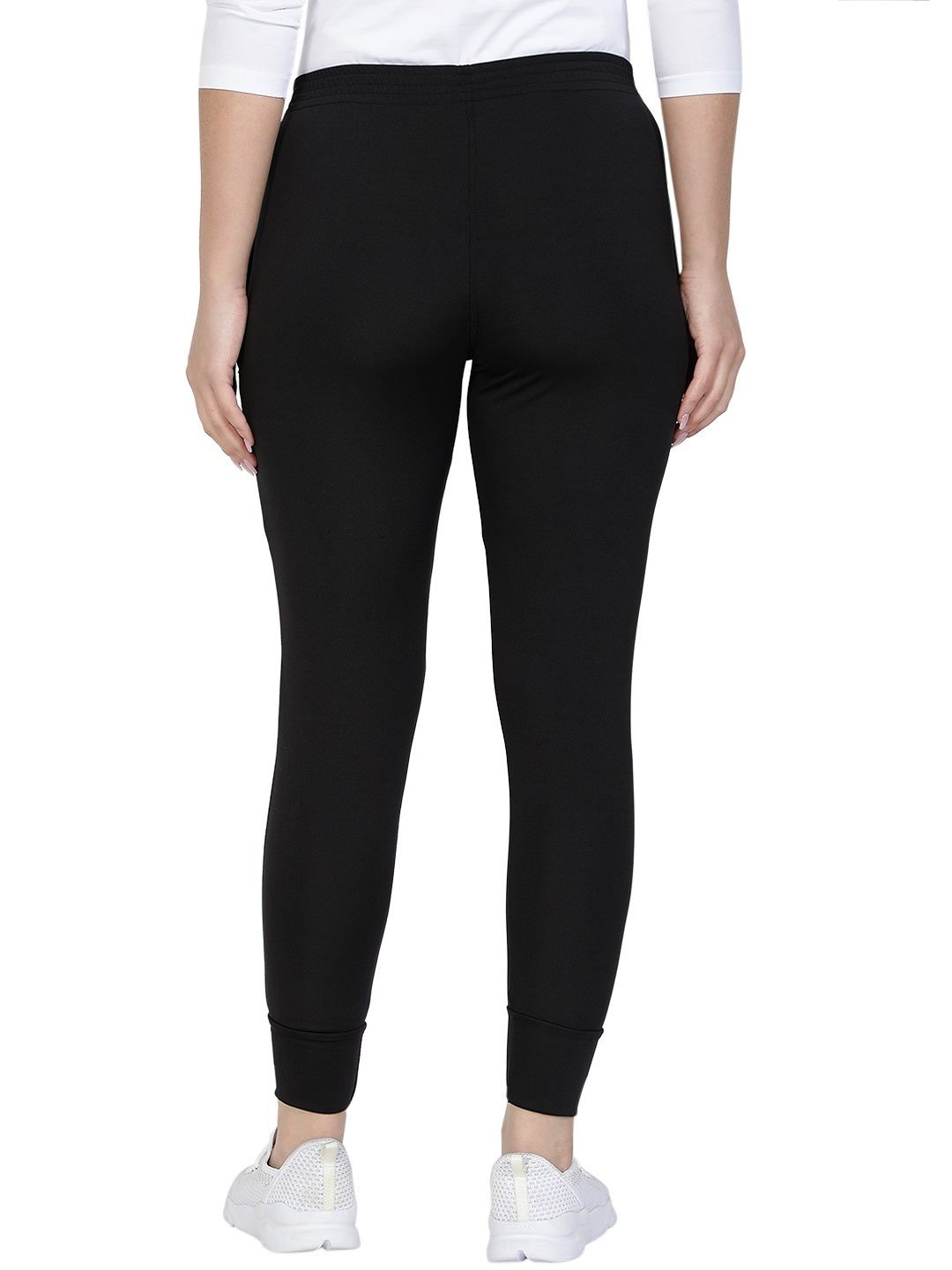 Women's Stretchable Lycra Joggers Track Pants with 2 Zippered Pockets for Gym, Yoga, Workout and Casual Wear
