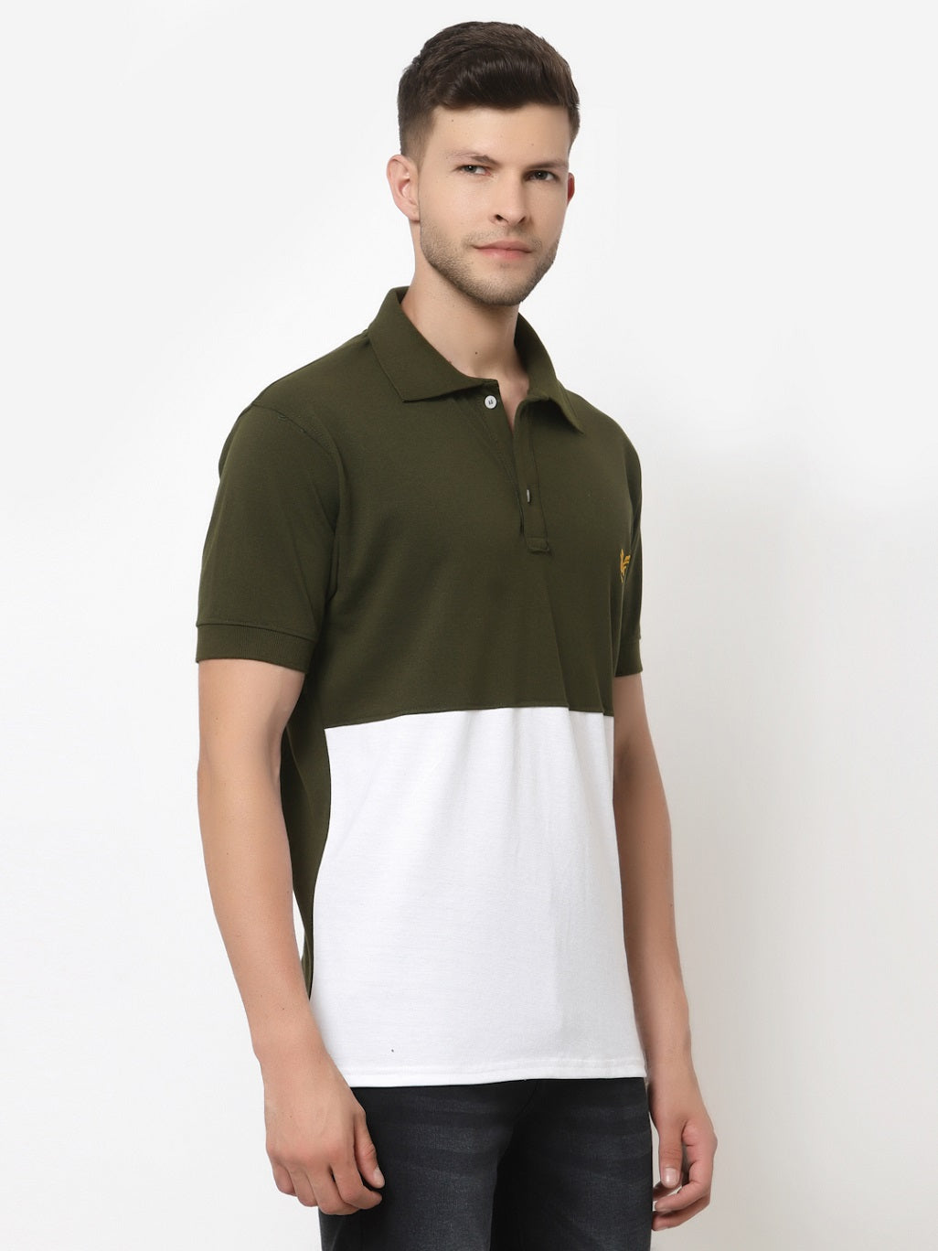 Men's Solid Cotton Regular Fit Polo T-Shirt