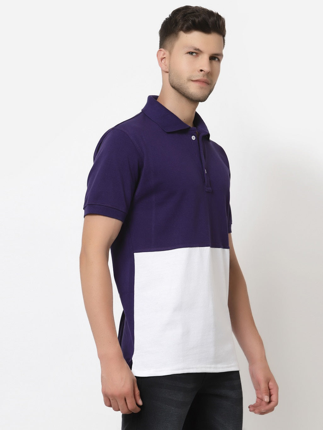 Men's Solid Cotton Regular Fit Polo T-Shirt
