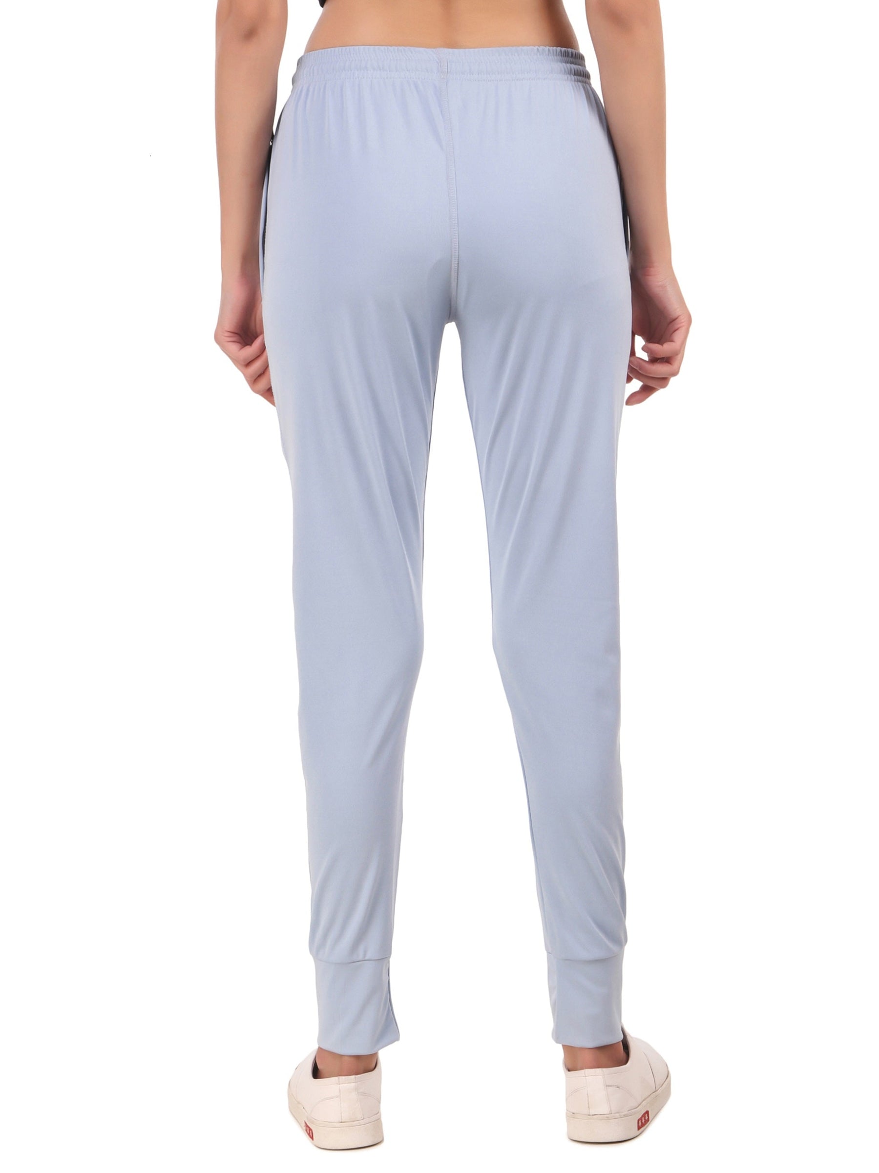 Women's Stretchable Lycra Joggers Track Pants with 2 Zippered Pockets for Gym, Yoga, Workout and Casual Wear